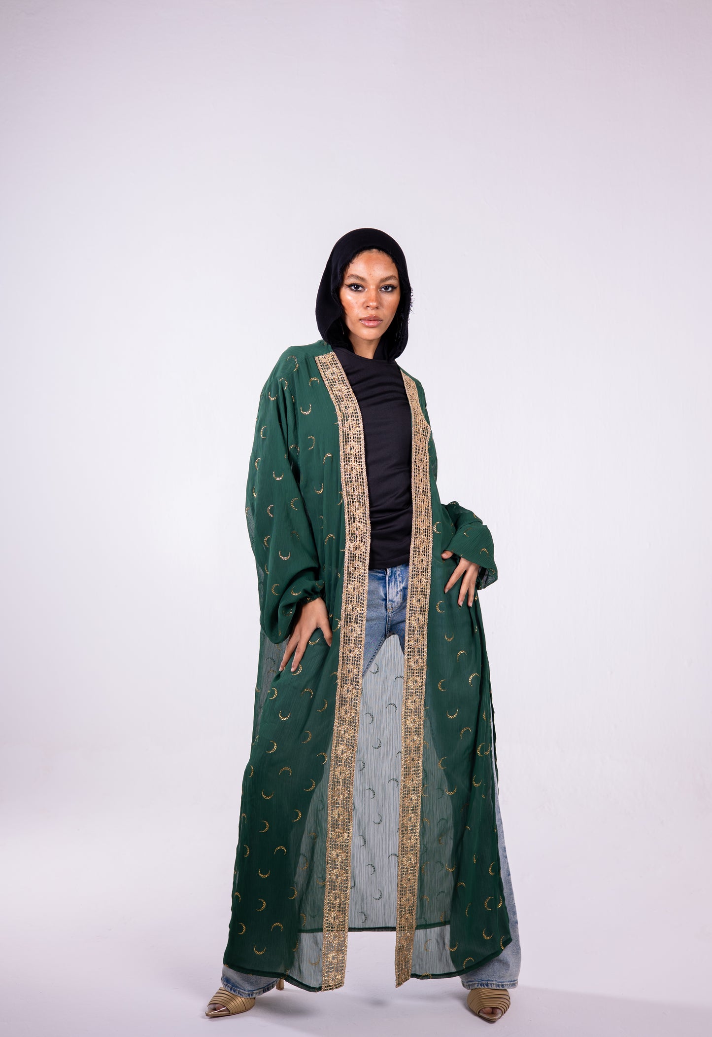 The crescent kaftan in green