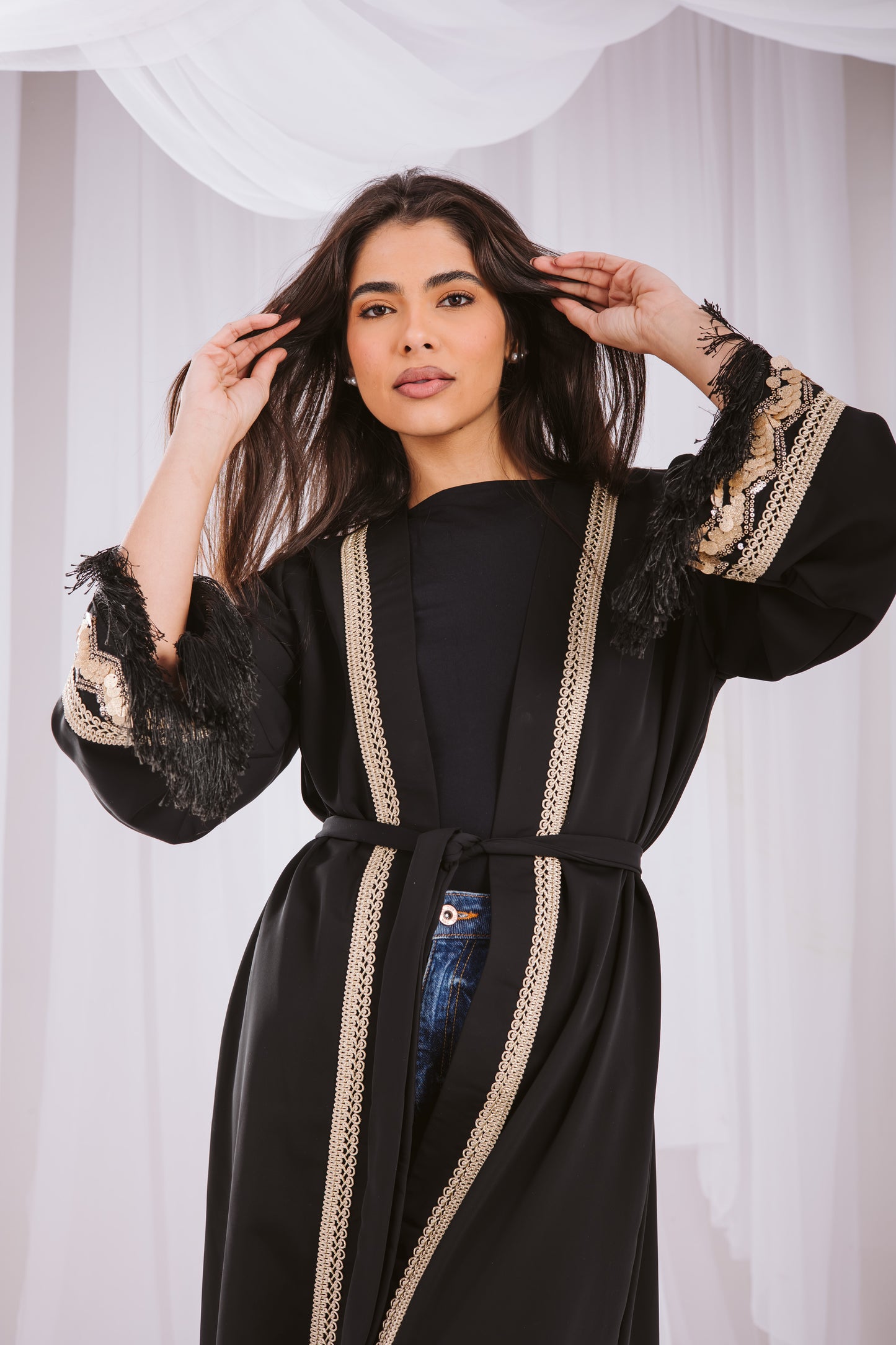 Black goldenia kaftan