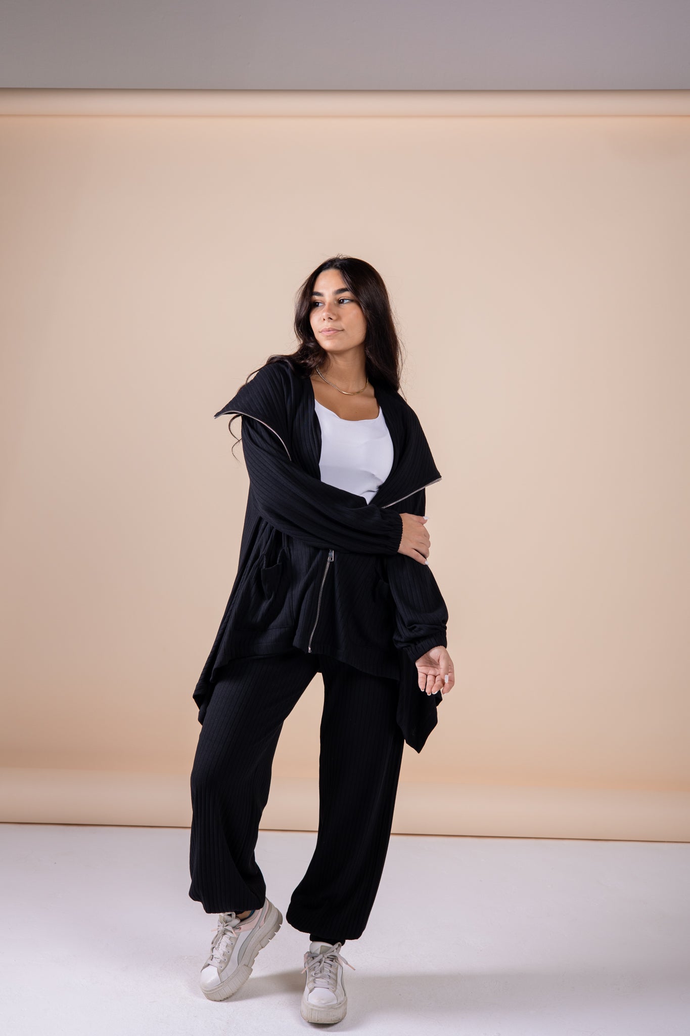 The asymmetrical set in black pre order
