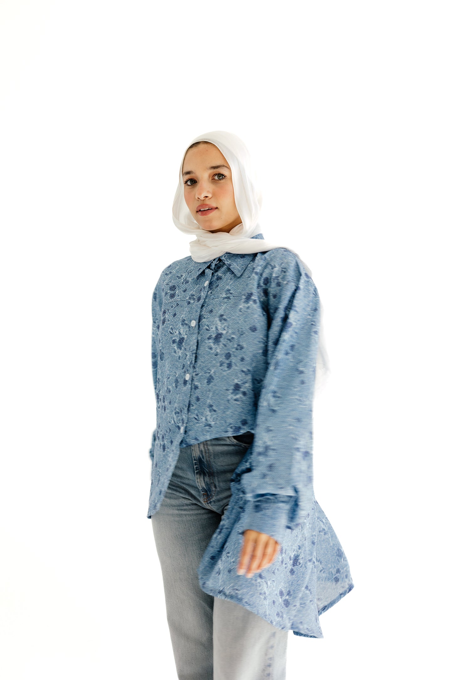 Floral linen chemise