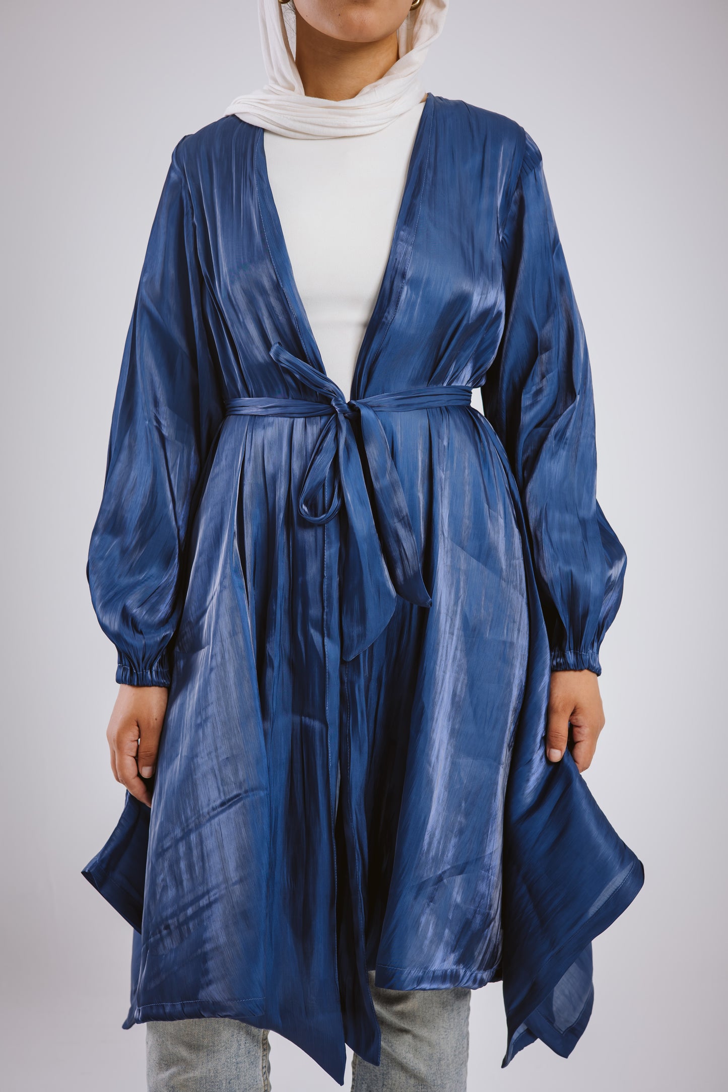 Mia silk kimono in blue
