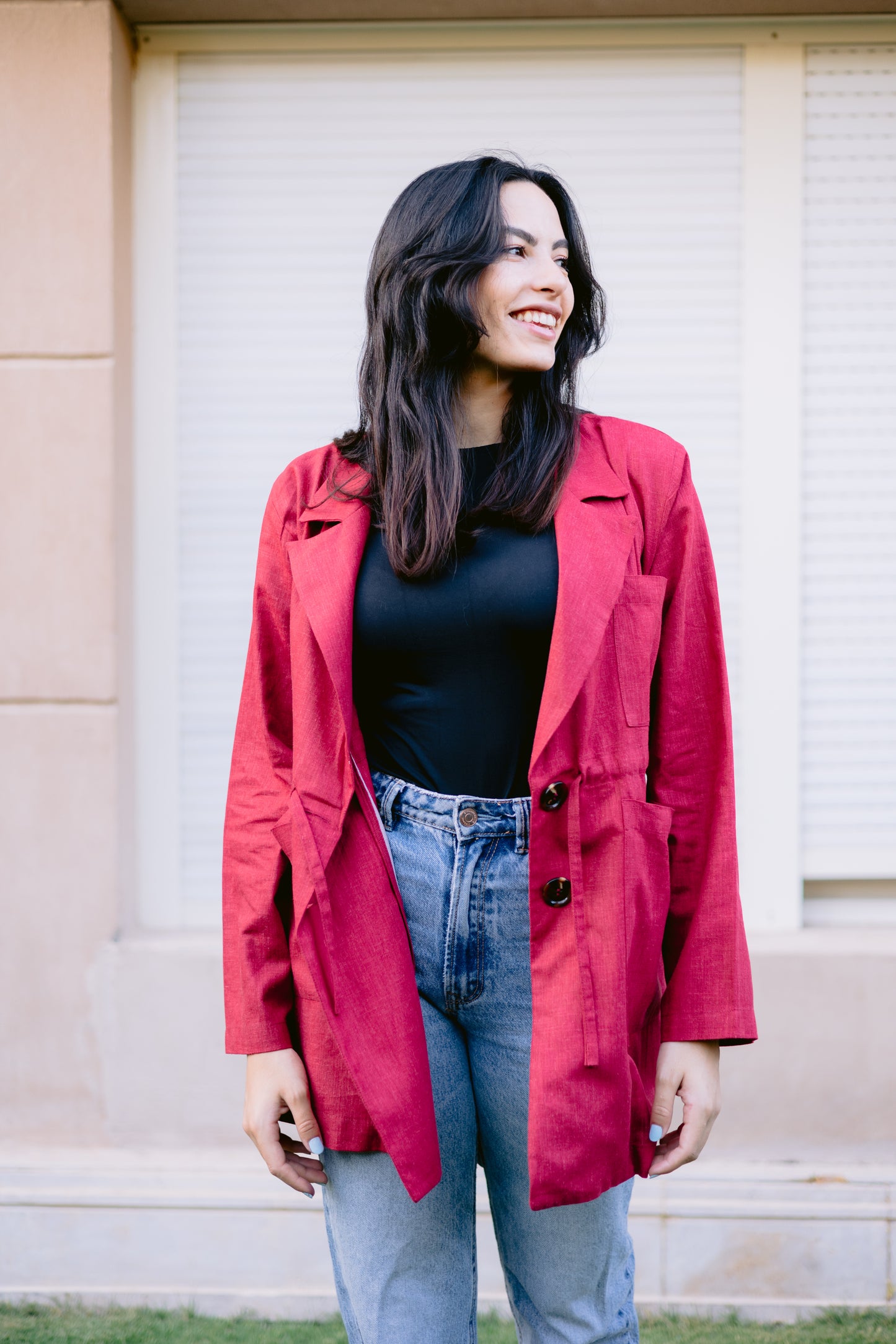 Linea blazer in maroon