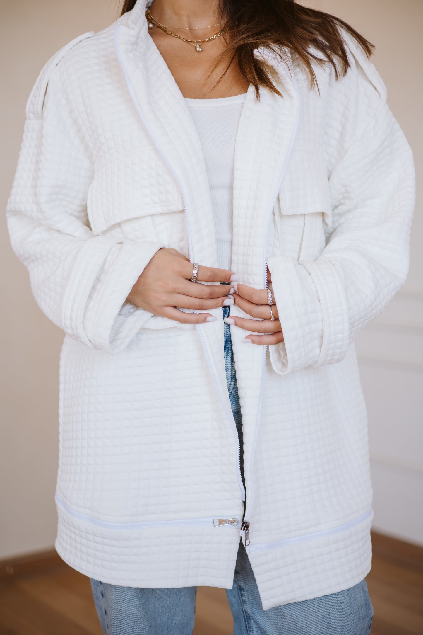 Bubble jacket in white