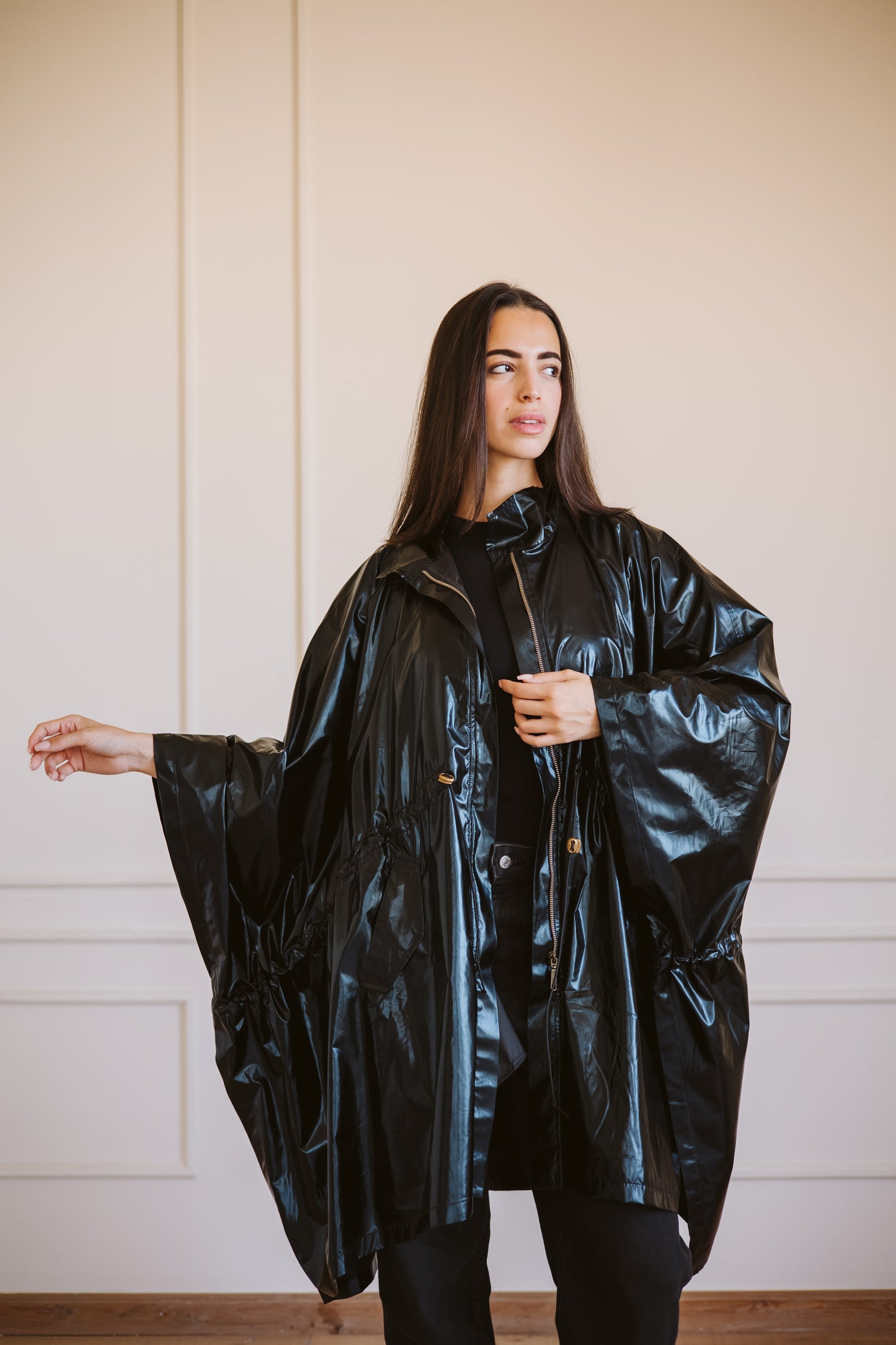 Waterproof coat in black