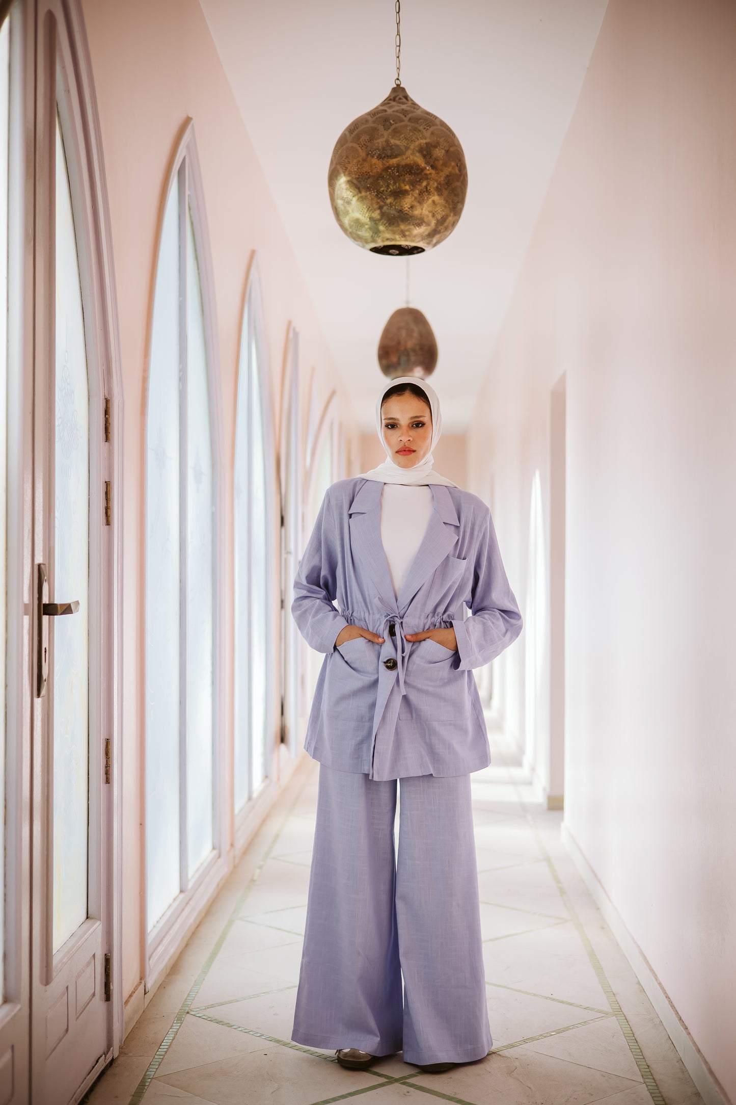Linea blazer set in baby blue