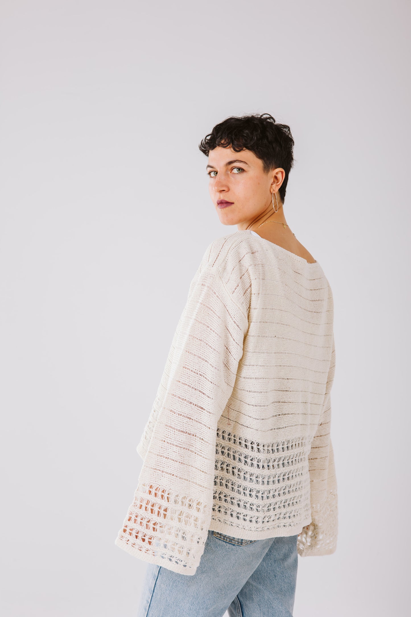Lana knit top in off-white