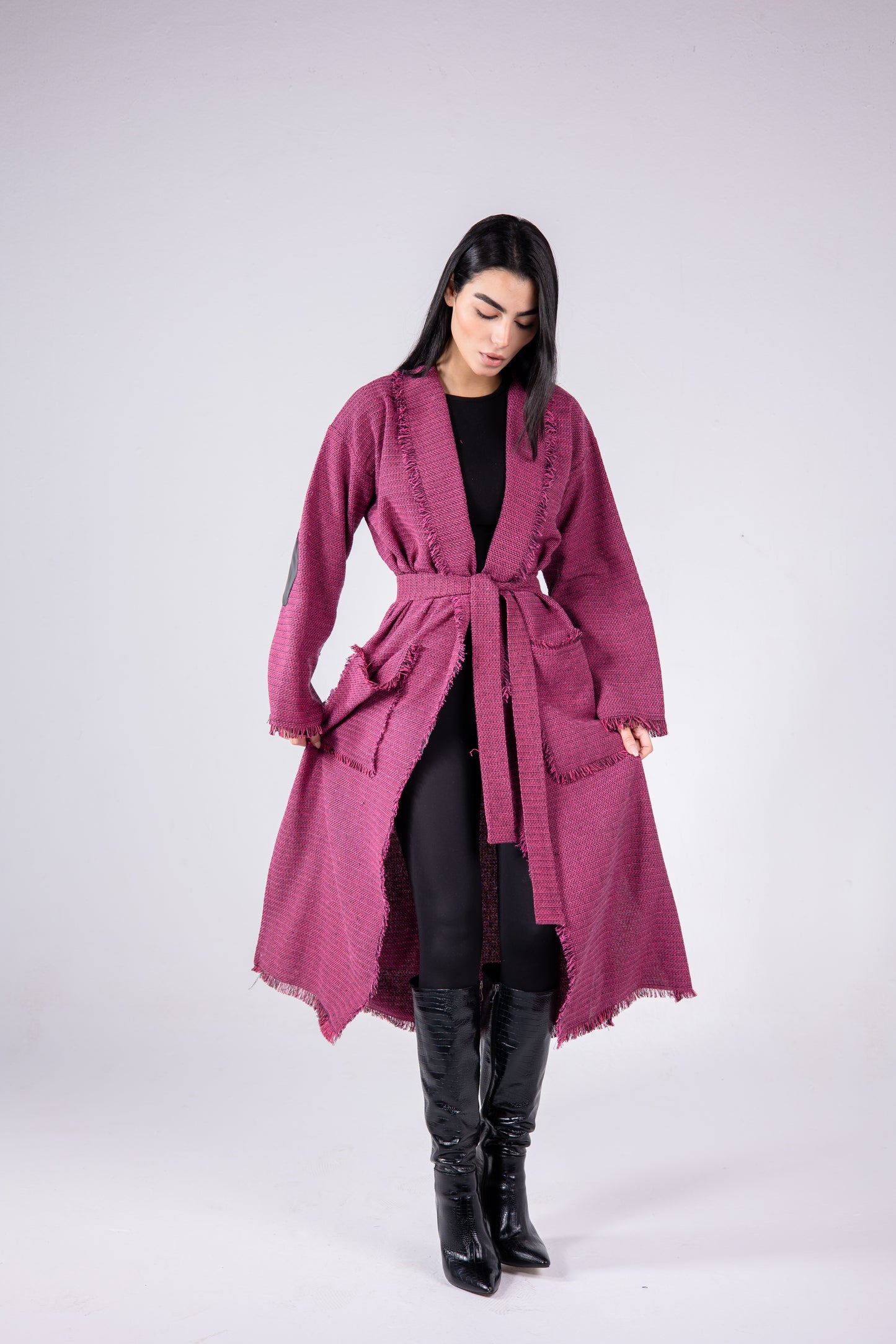 The eve manteau in burgundy