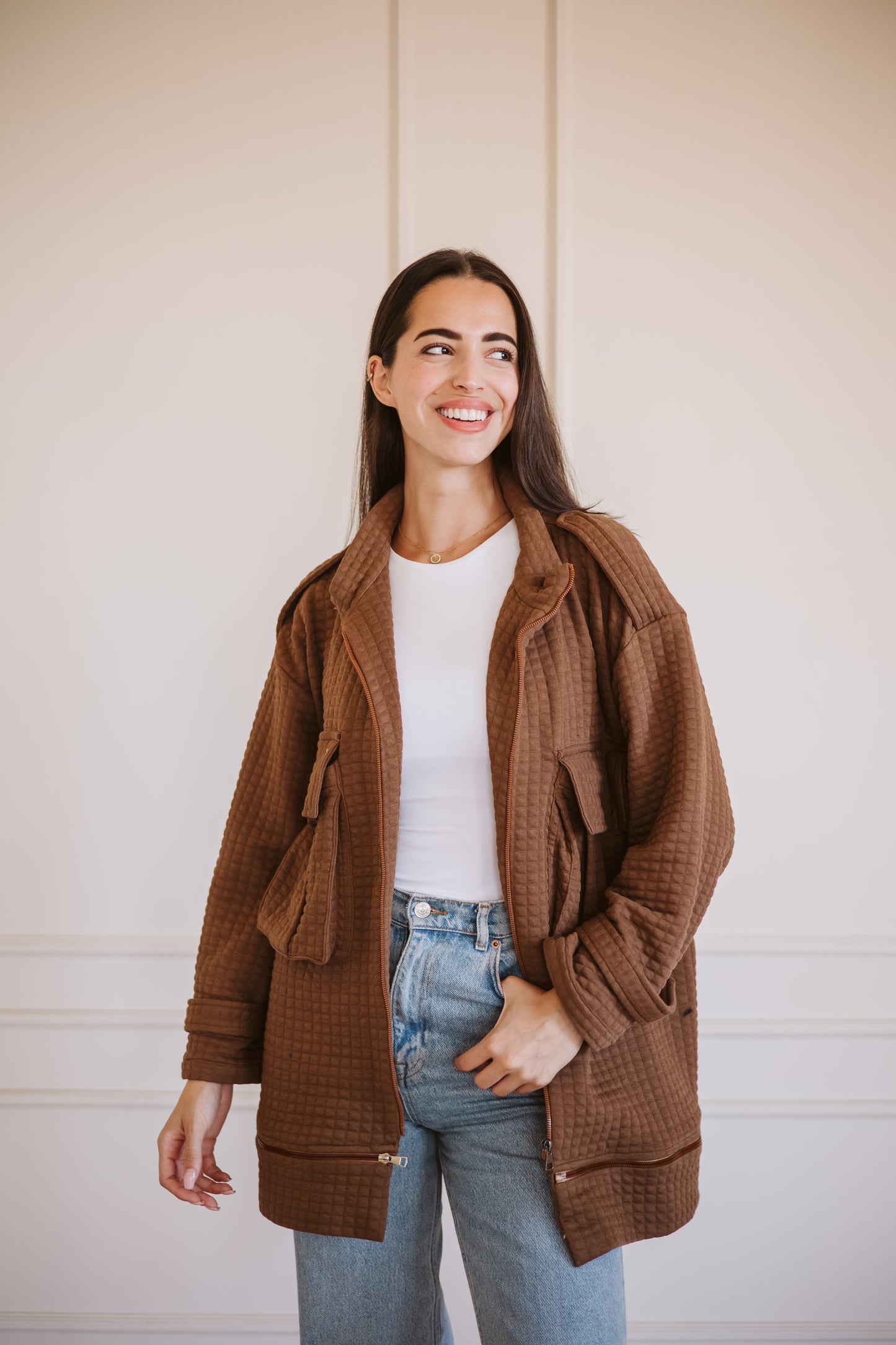 Bubble jacket in brown