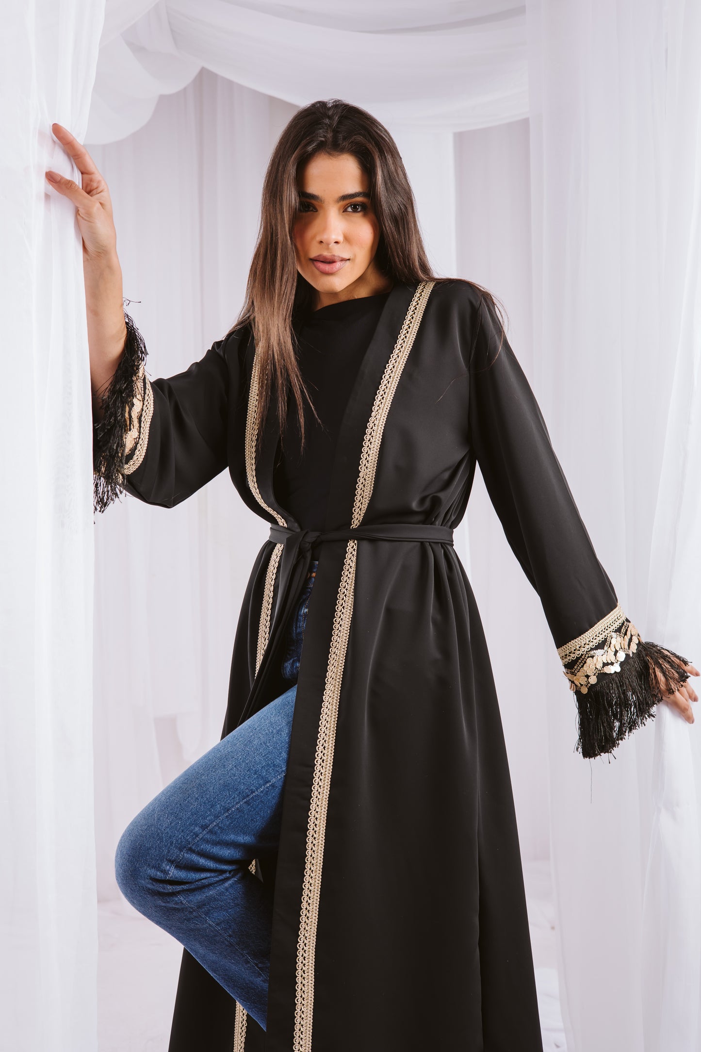 Black goldenia kaftan