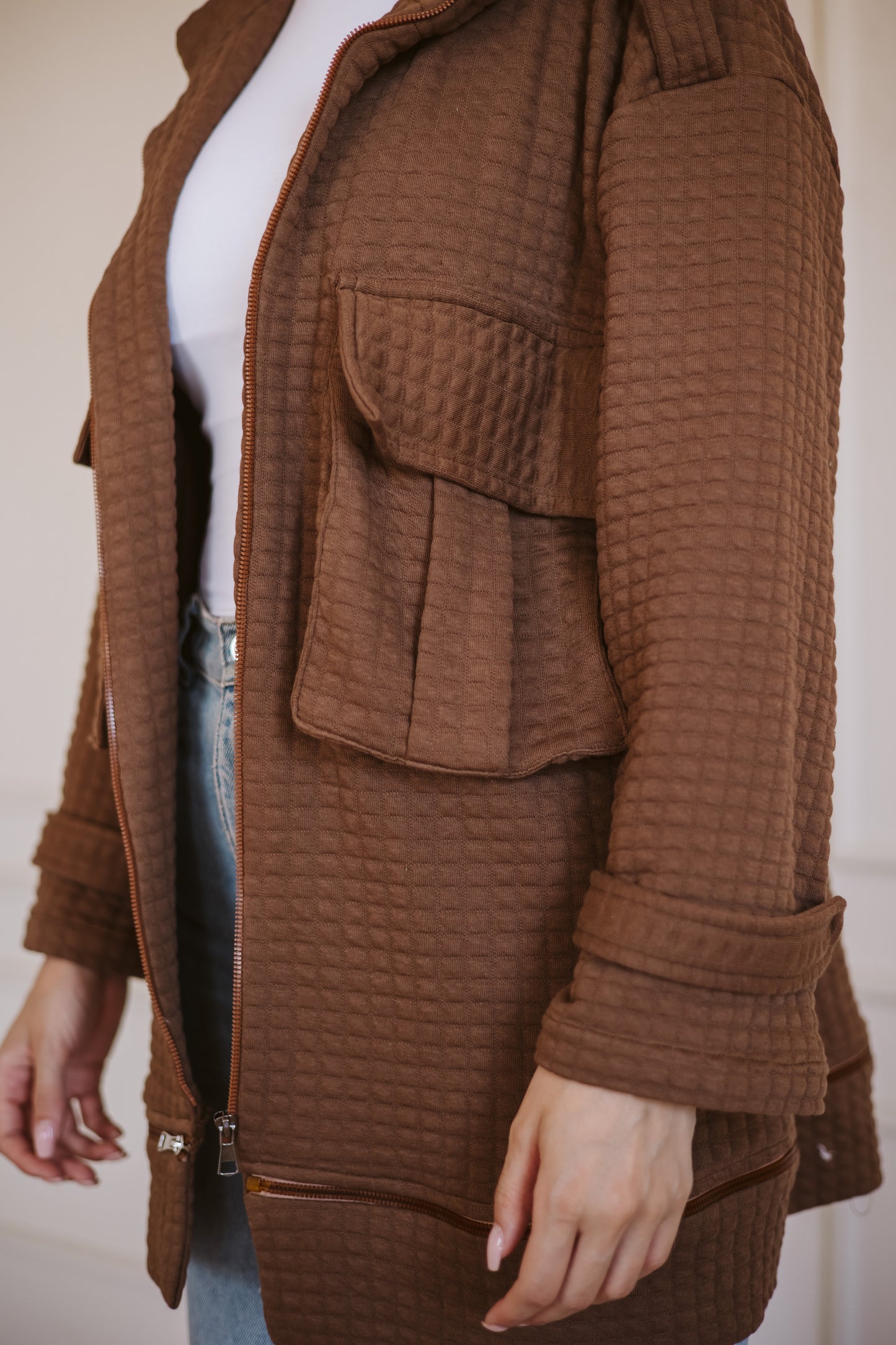 Bubble jacket in brown