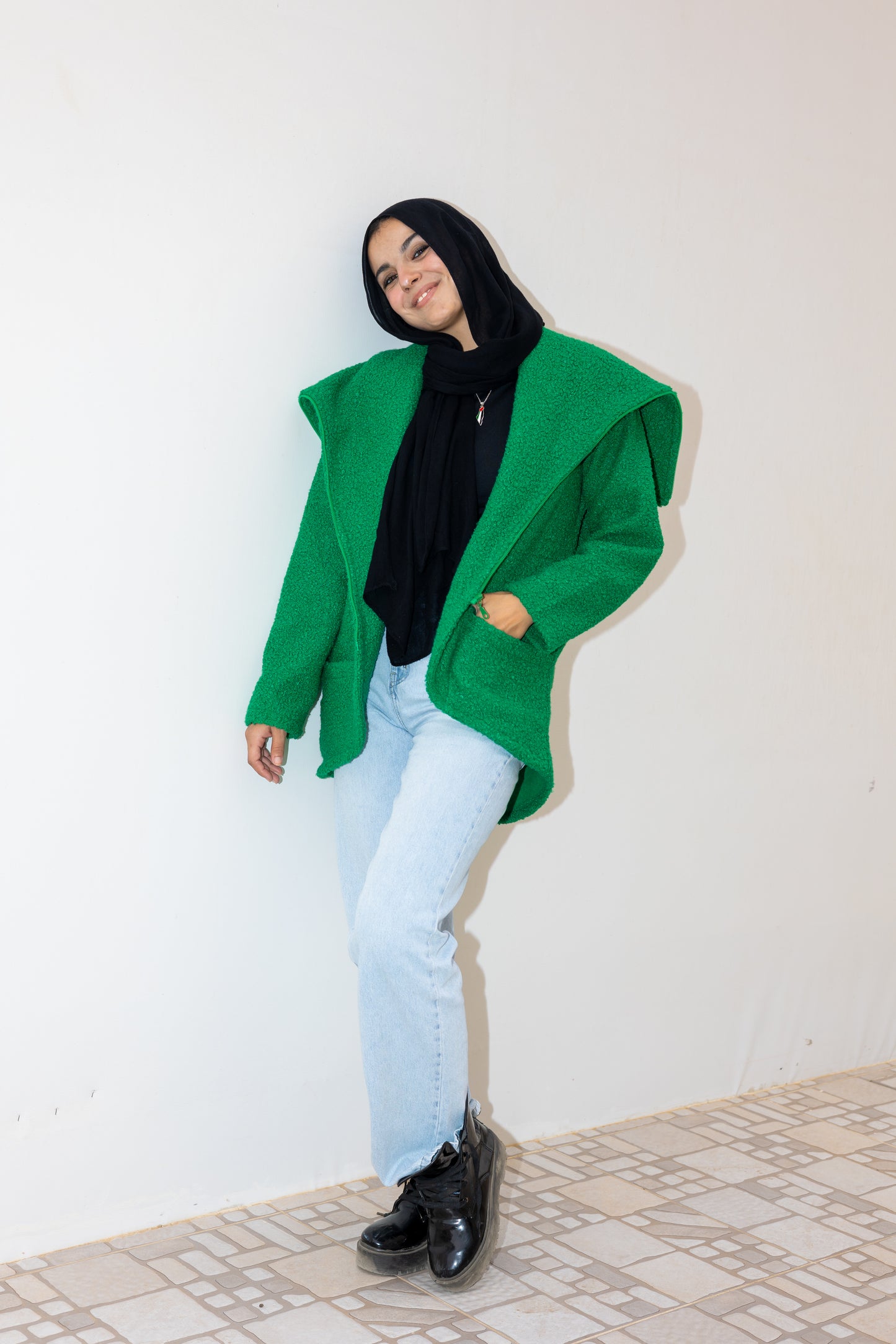 The furry jacket in green