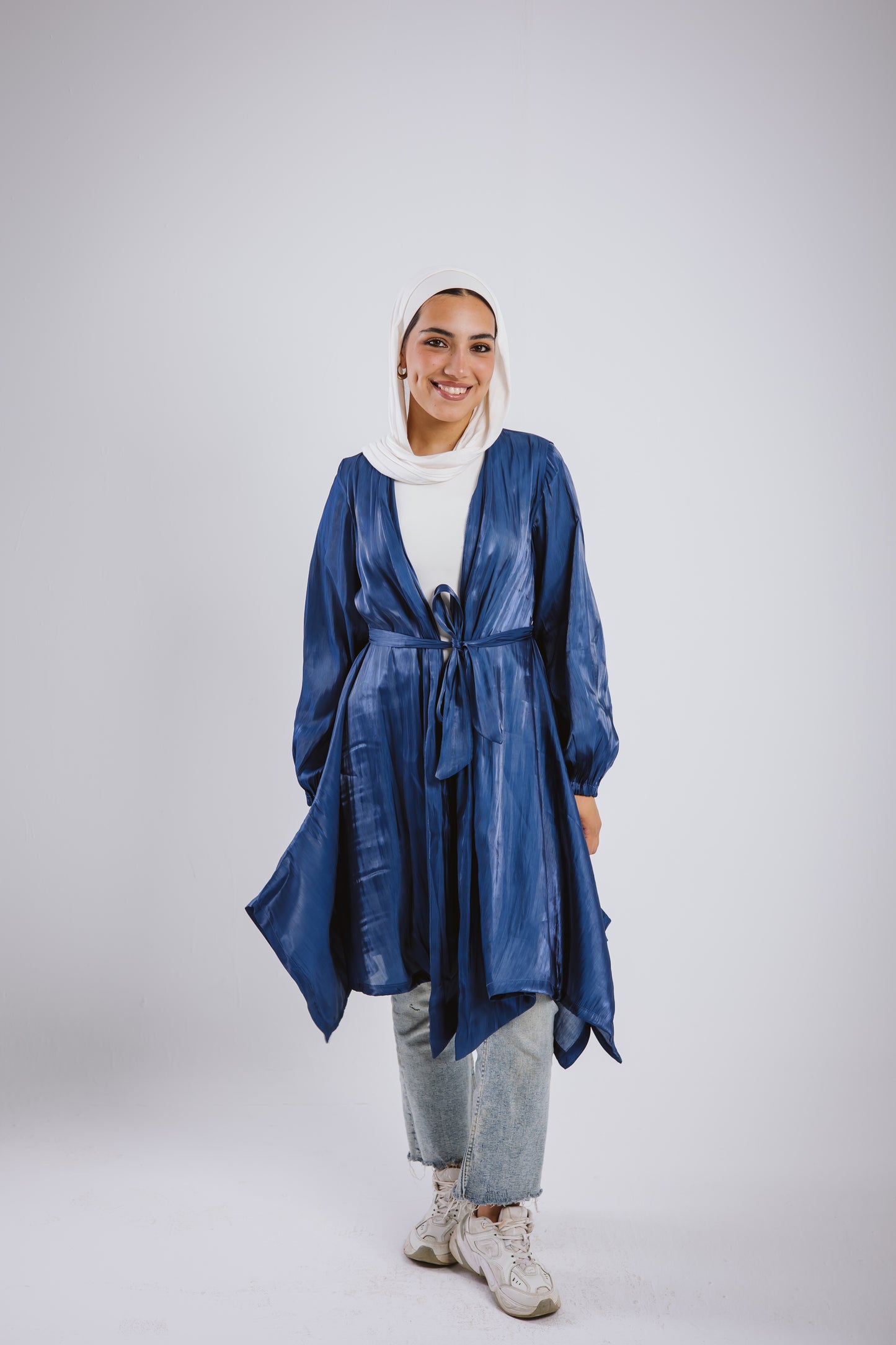 Mia silk kimono in blue
