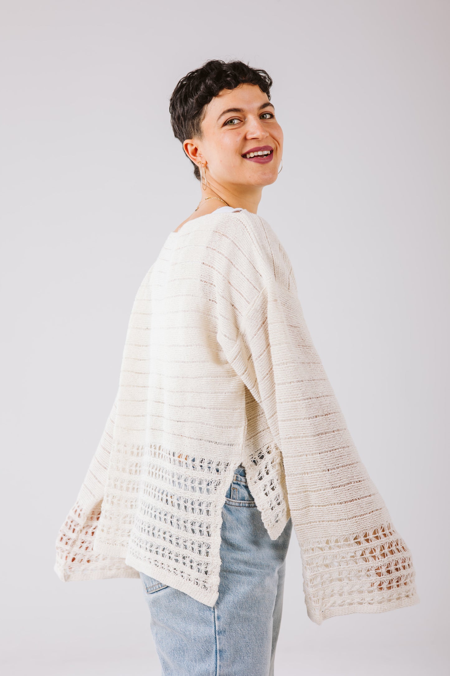 Lana knit top in off-white