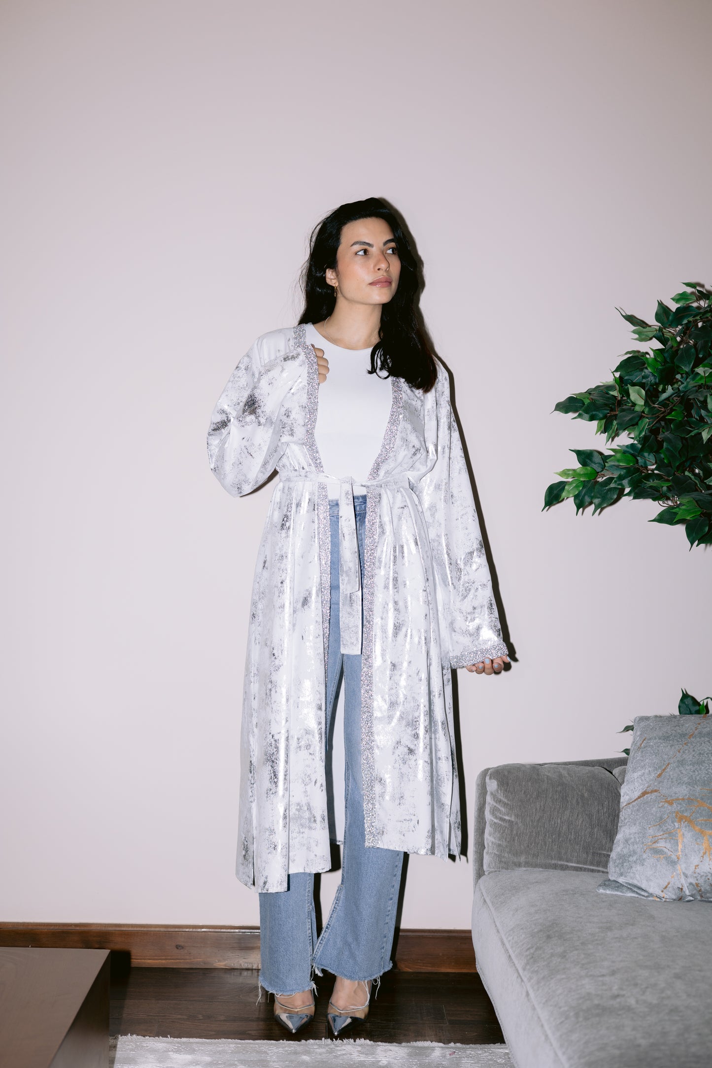 Mia kimono in silver
