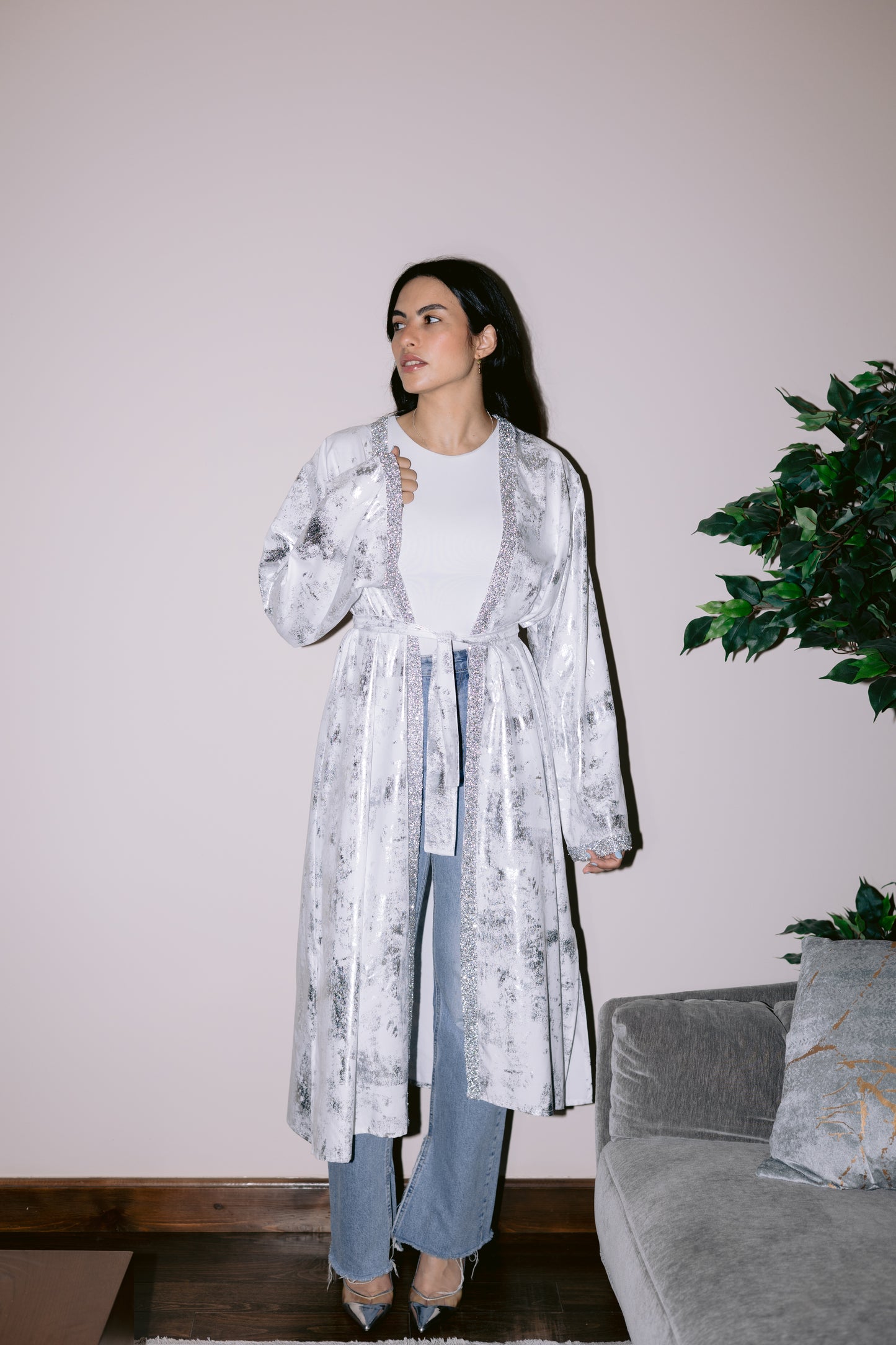 Mia kimono in silver