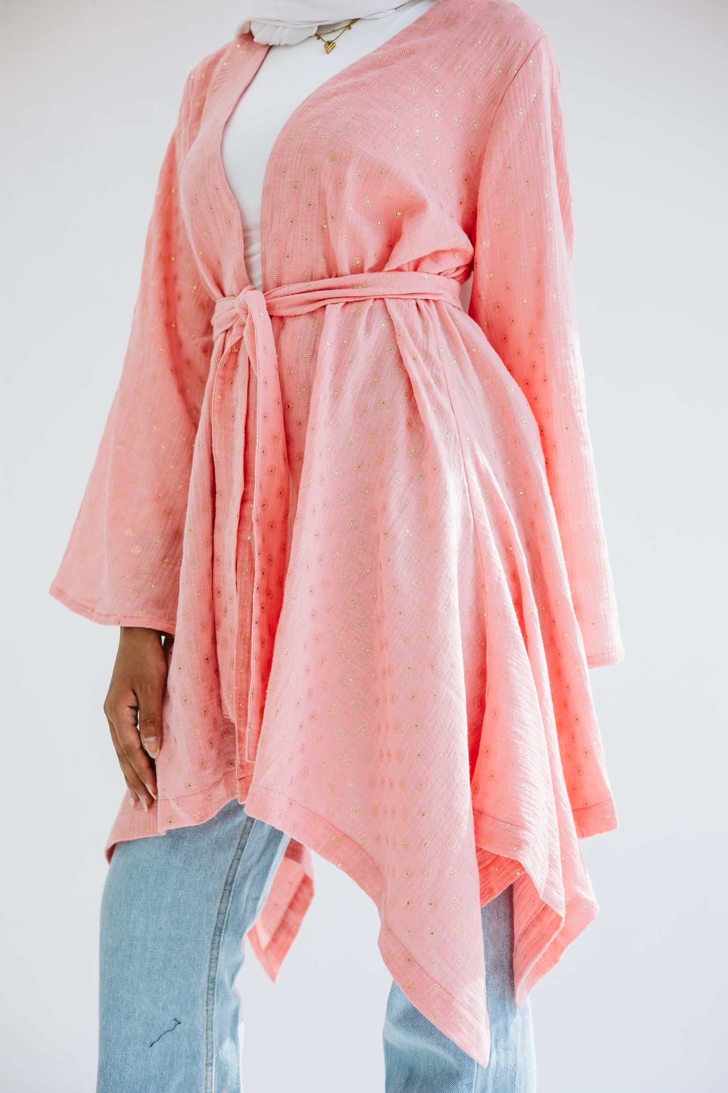 Sunny Asymmetrical kimono in pink
