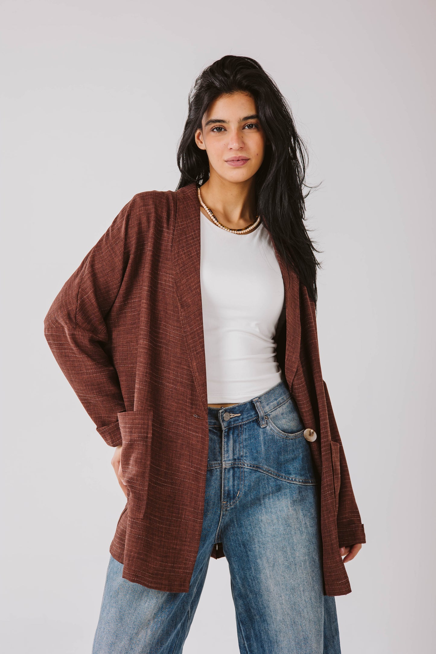Not so serious blazer in brown.
