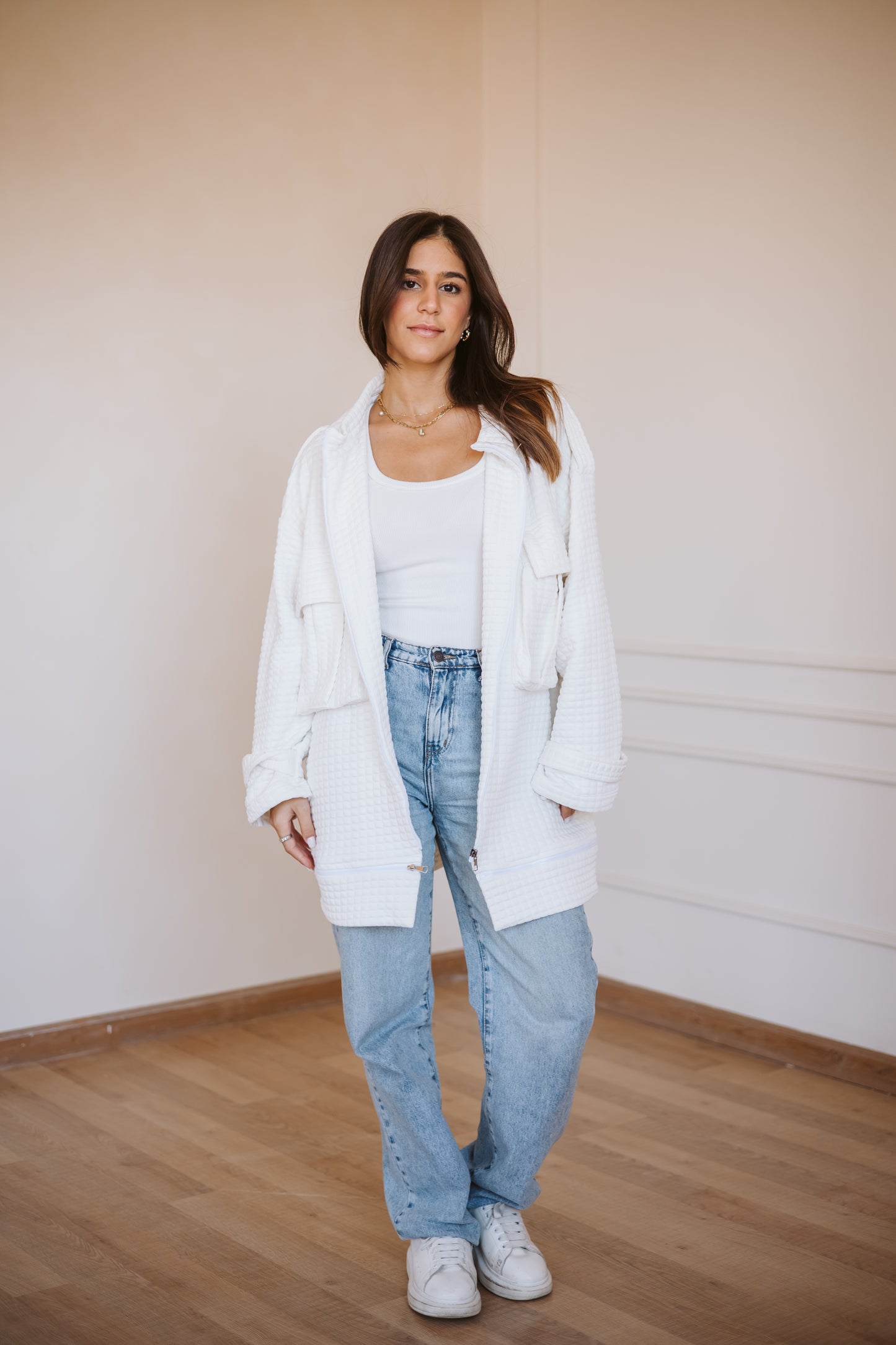 Bubble jacket in white
