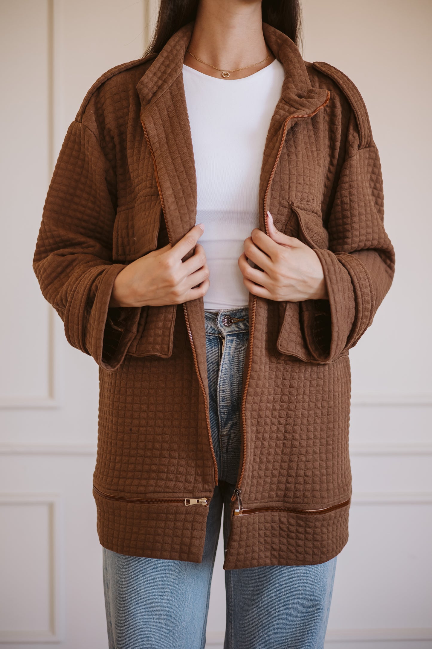 Bubble jacket in brown