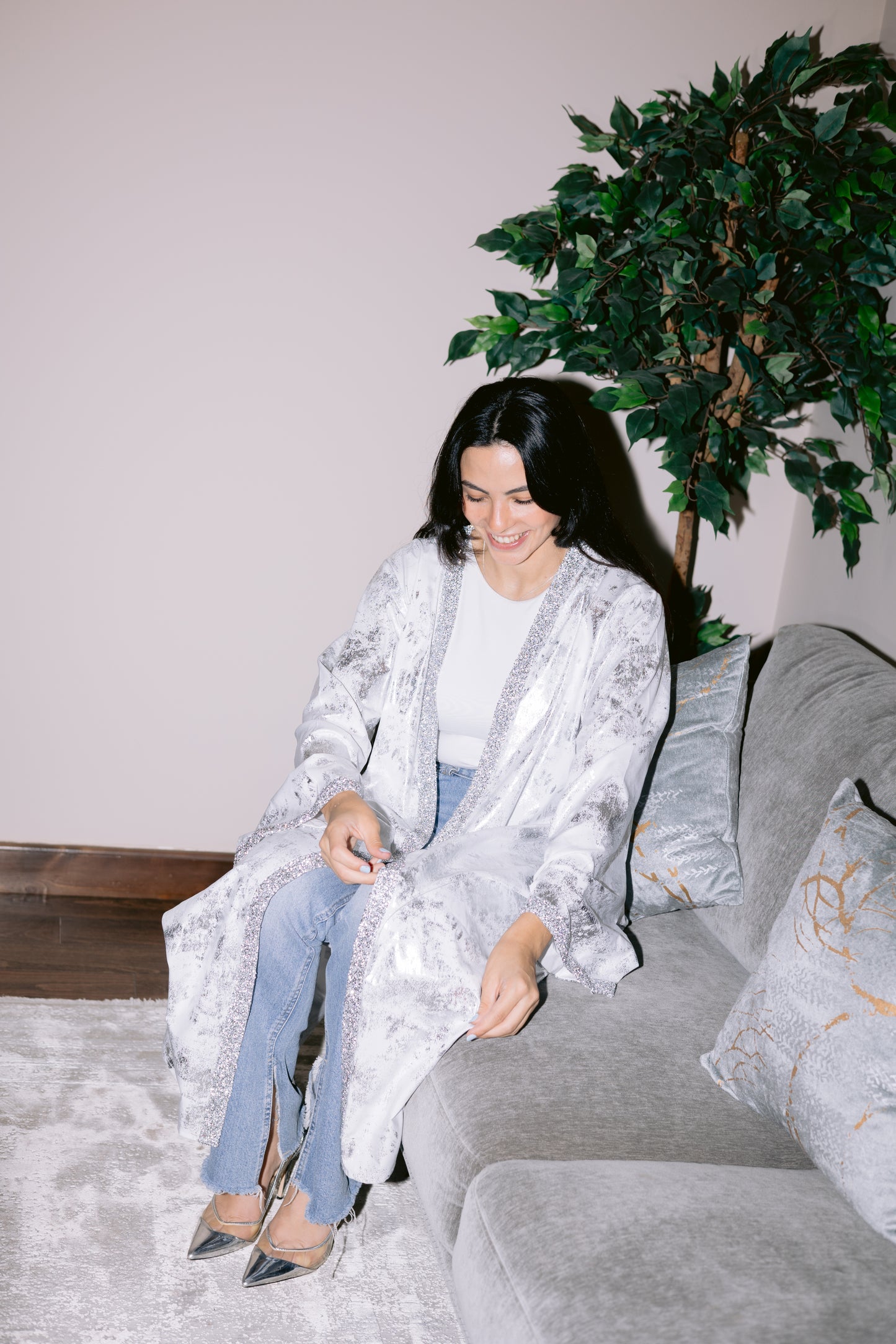 Mia kimono in silver