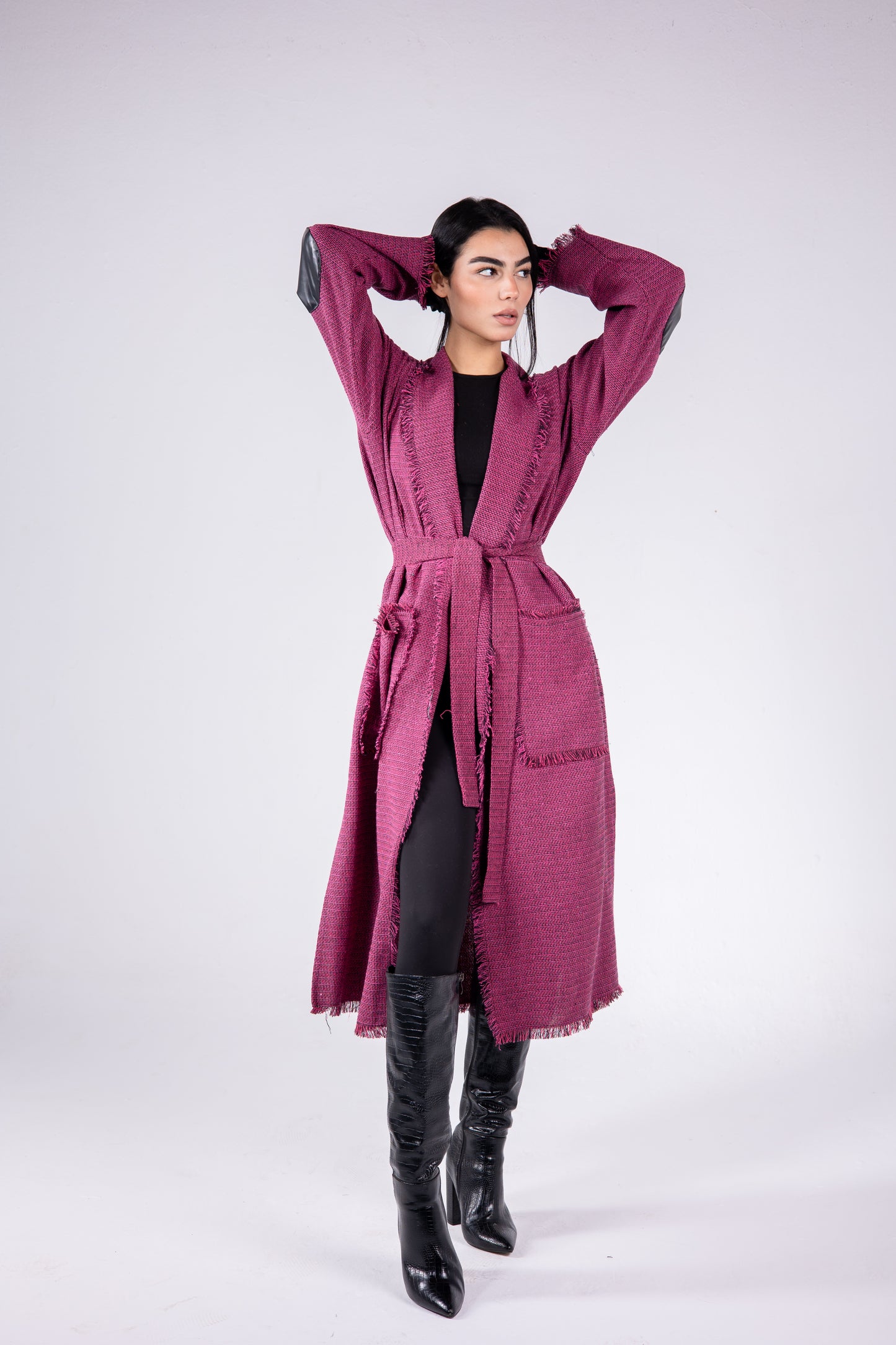 The eve manteau in burgundy