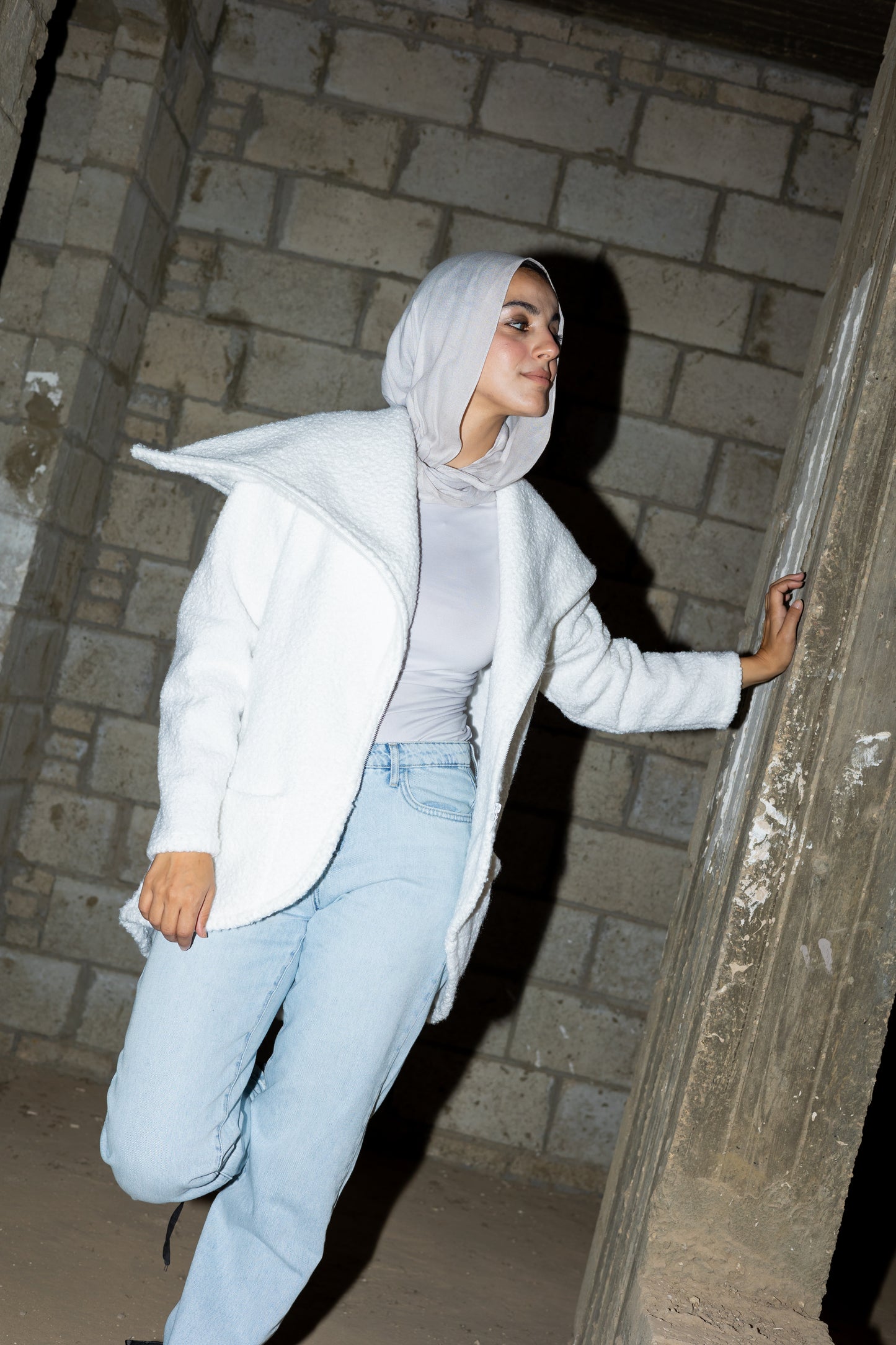 The furry jacket in white