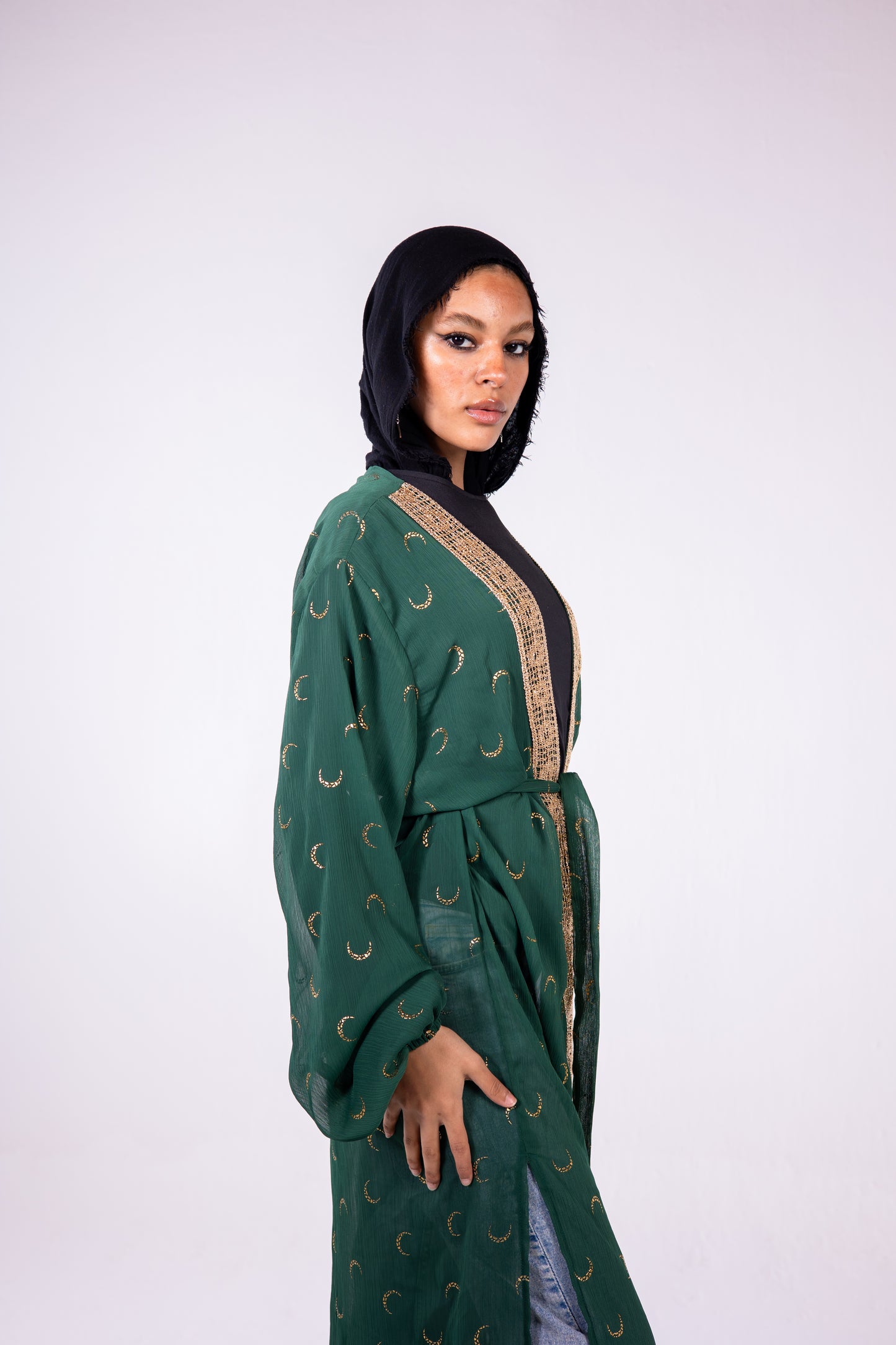 The crescent kaftan in green