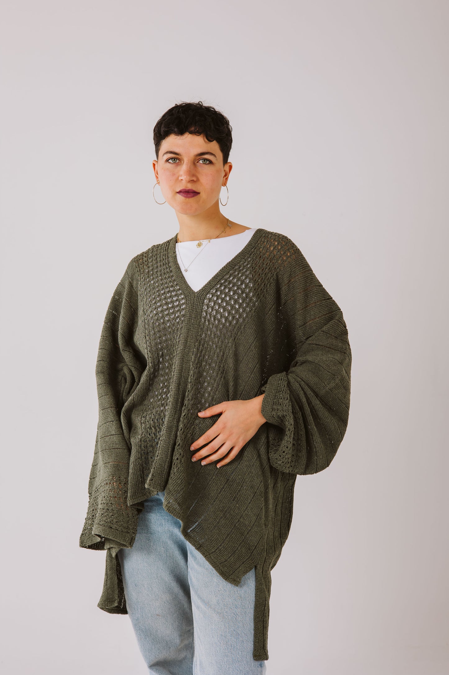 Aura knit top in olive