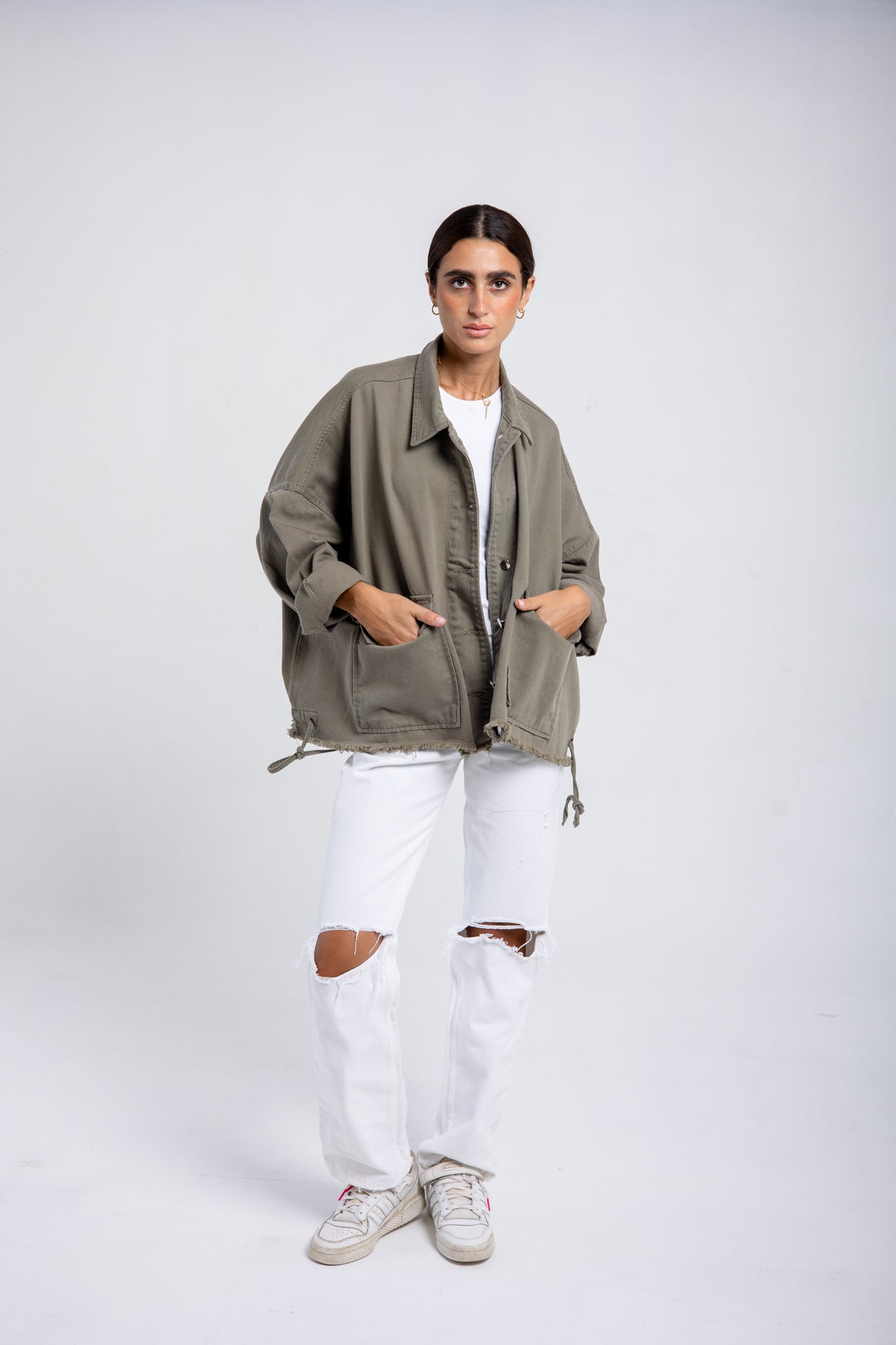 Denim jacket in olive