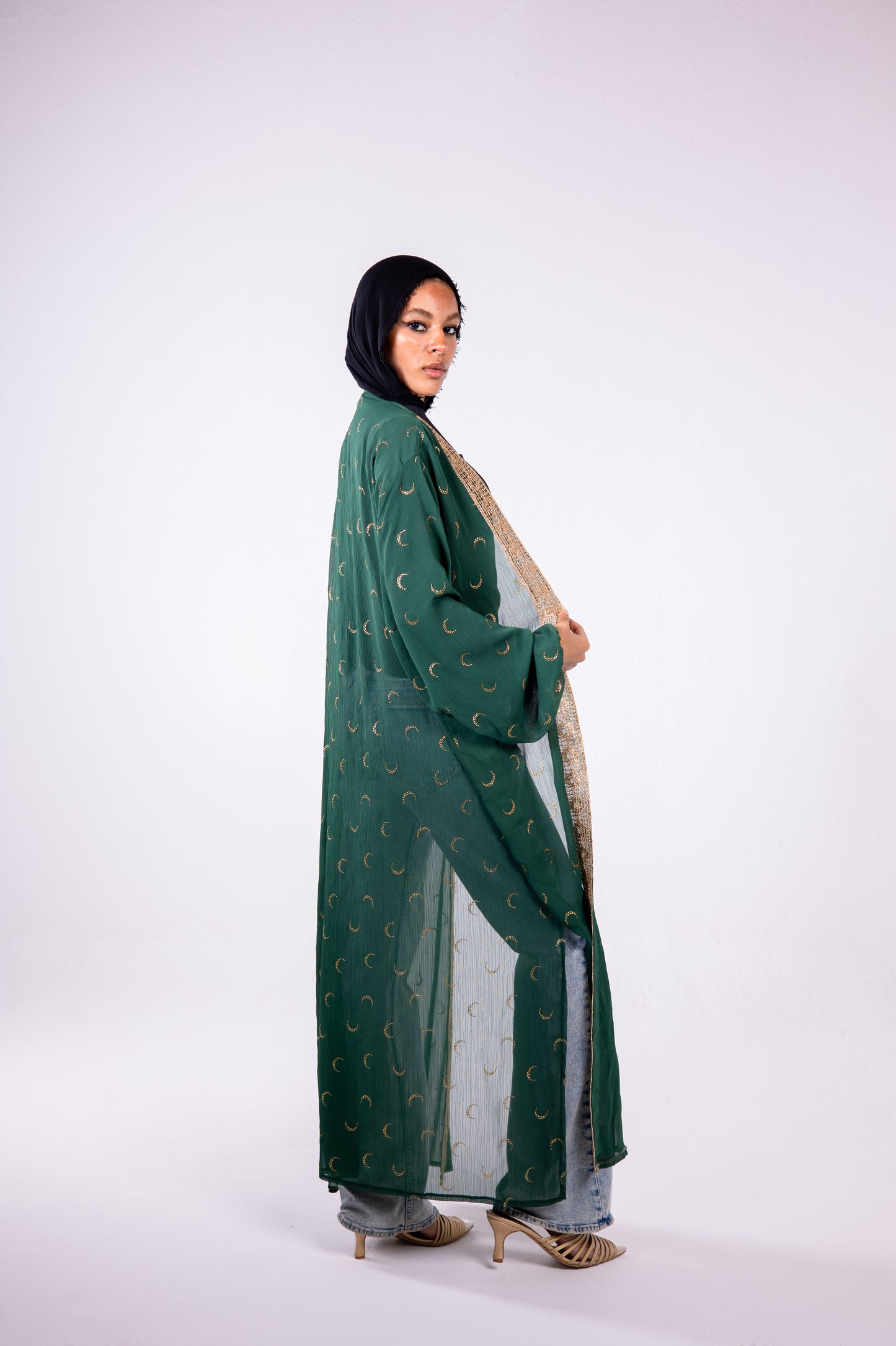 The crescent kaftan in green