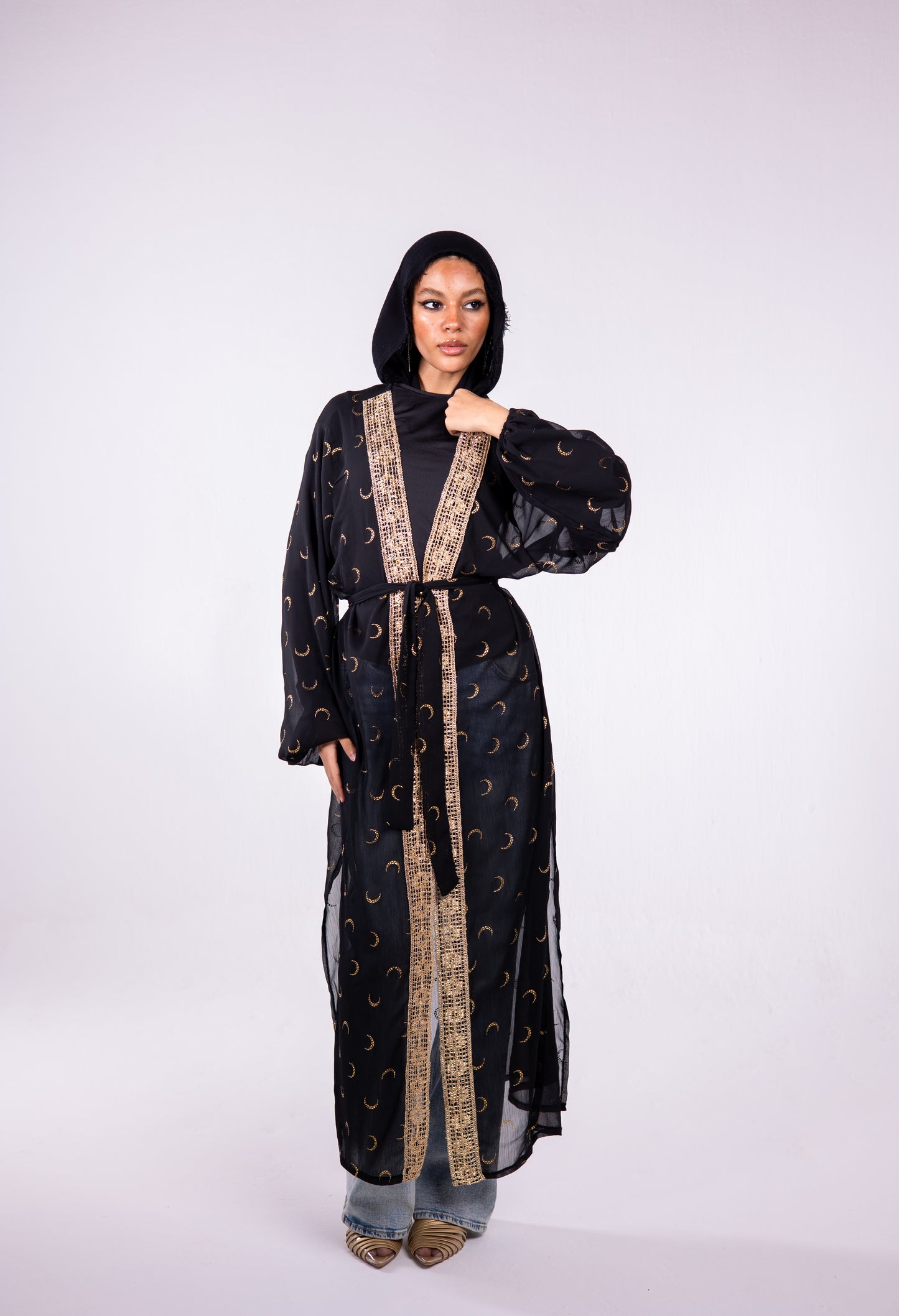 The crescent kaftan in black