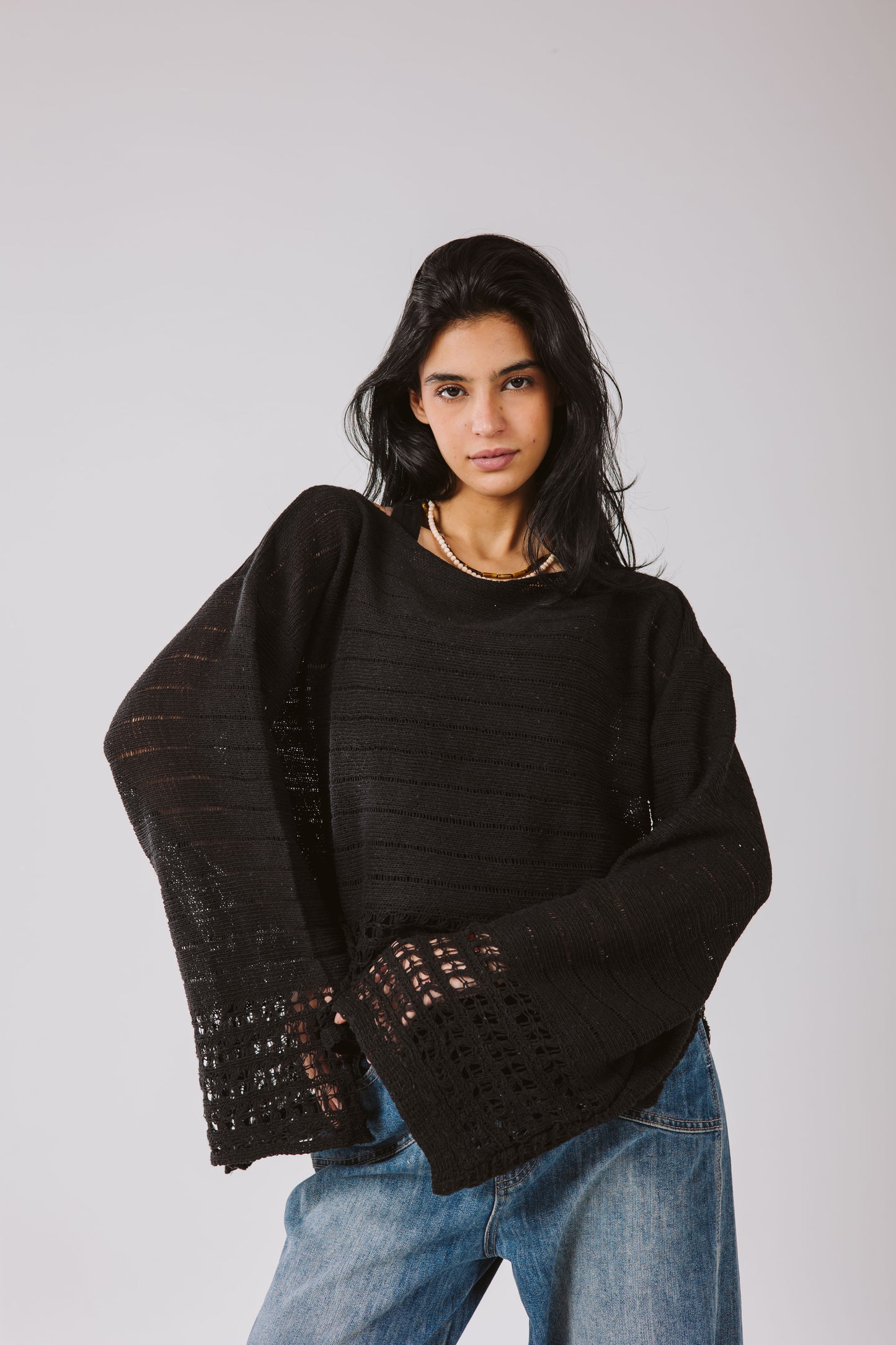 Lana knit top in black