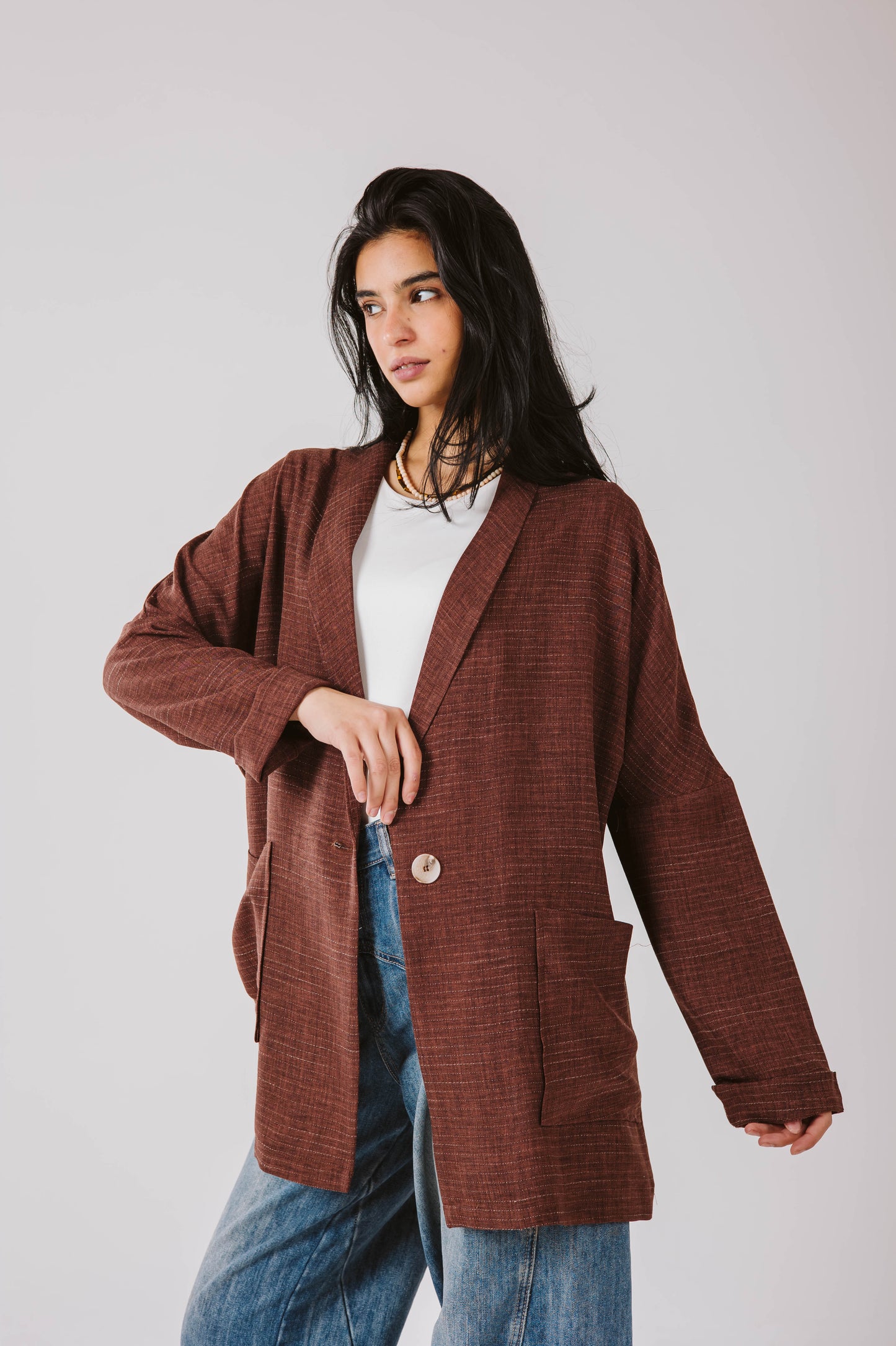 Not so serious blazer in brown.