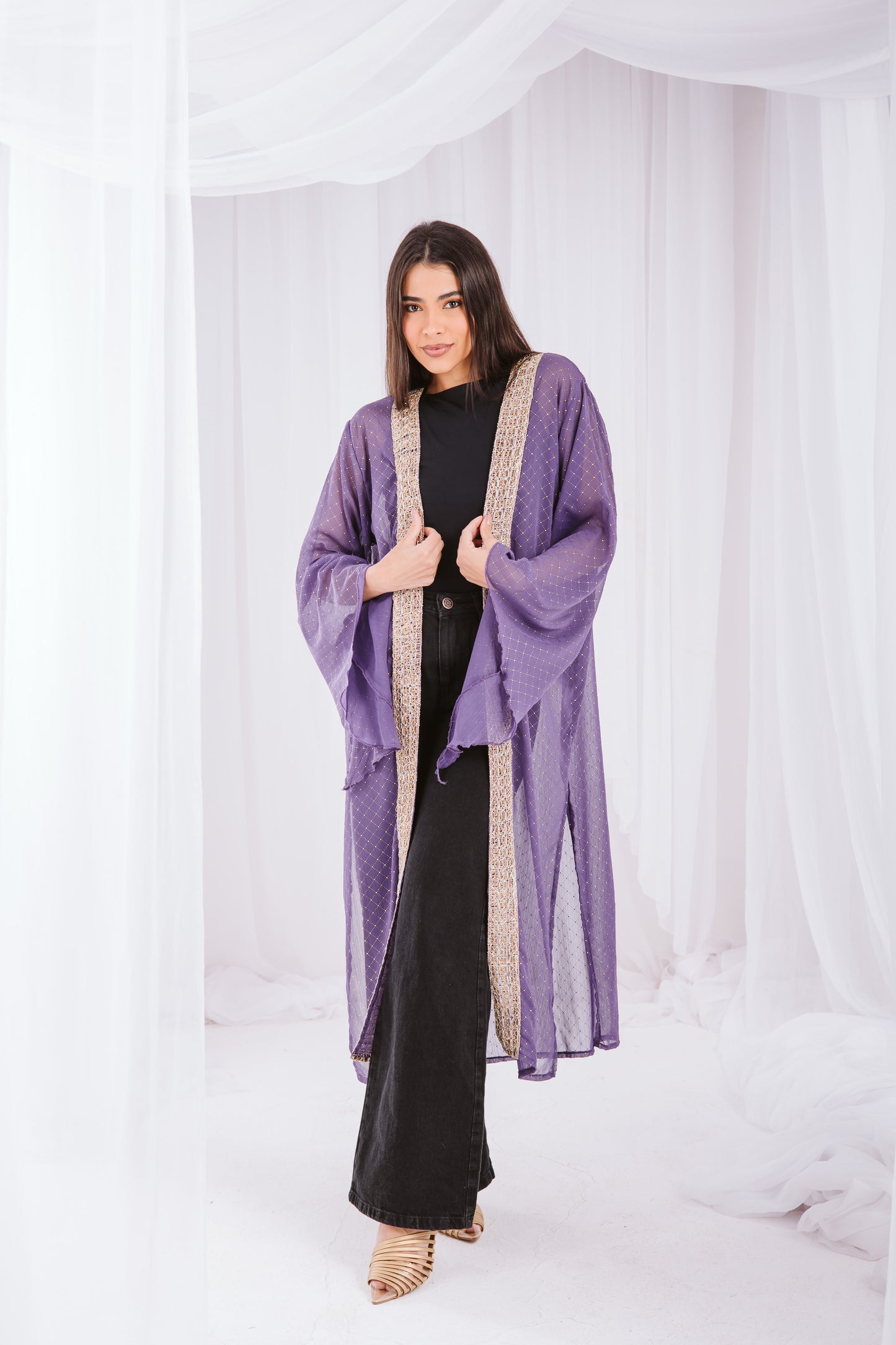 Dotted kaftan in purple