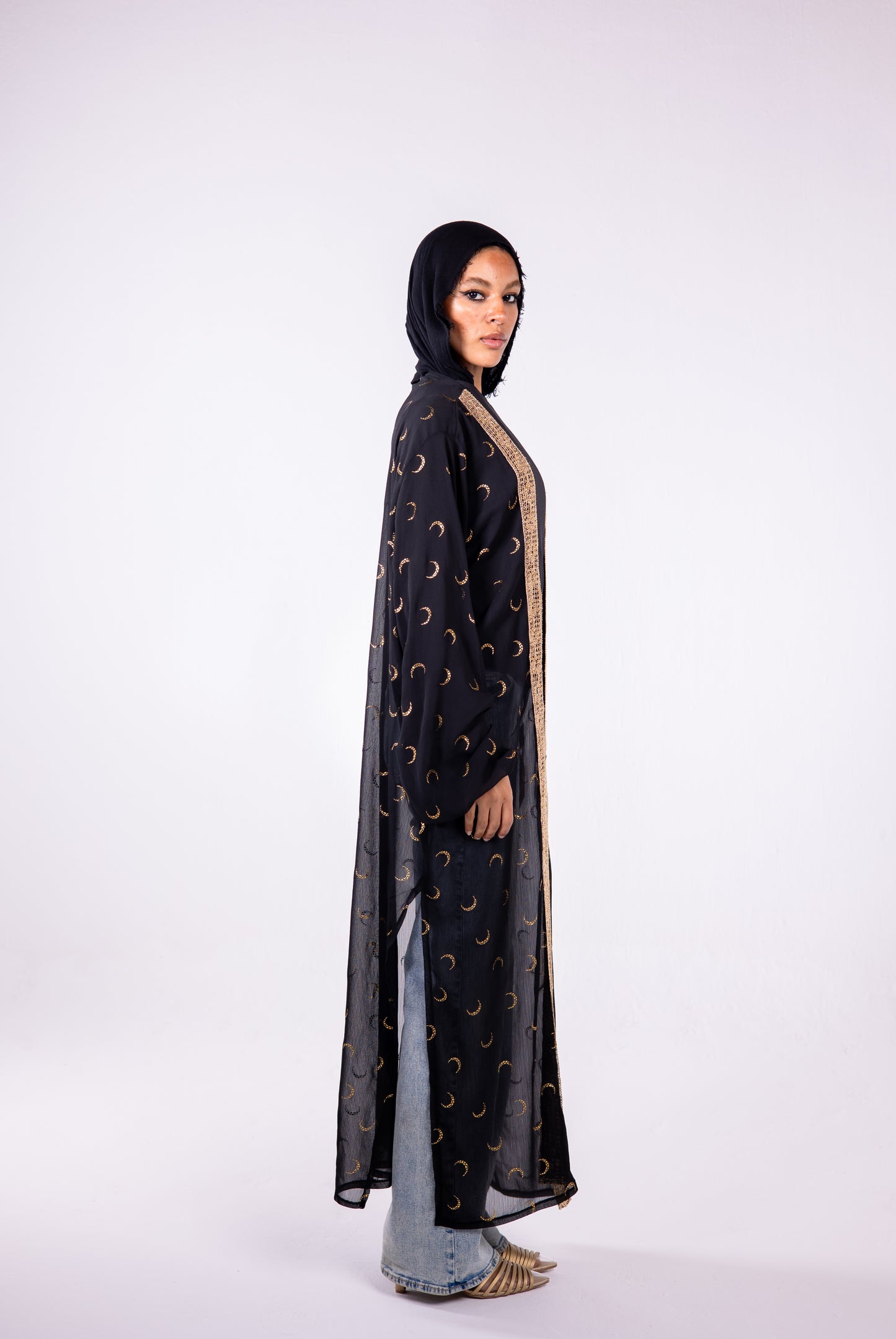 The crescent kaftan in black
