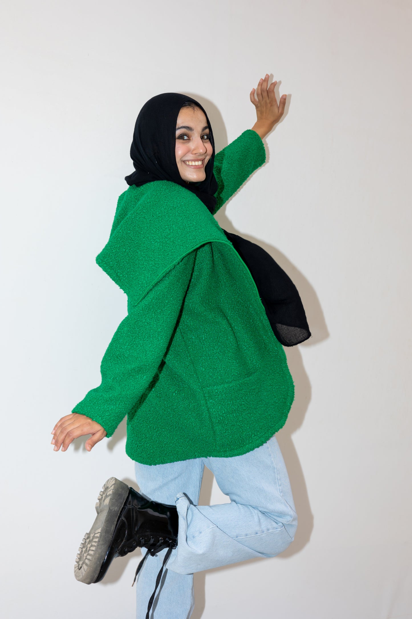 The furry jacket in green