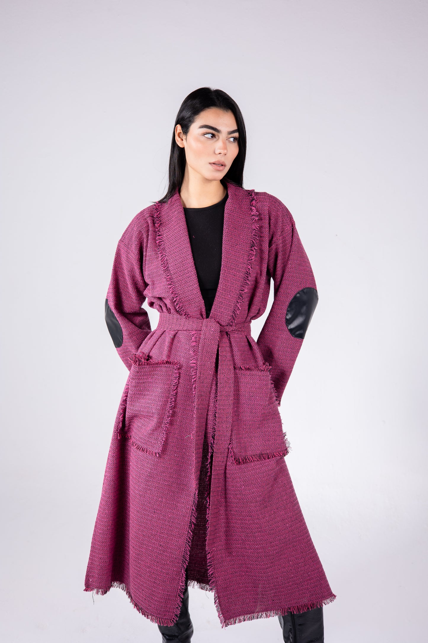 The eve manteau in burgundy