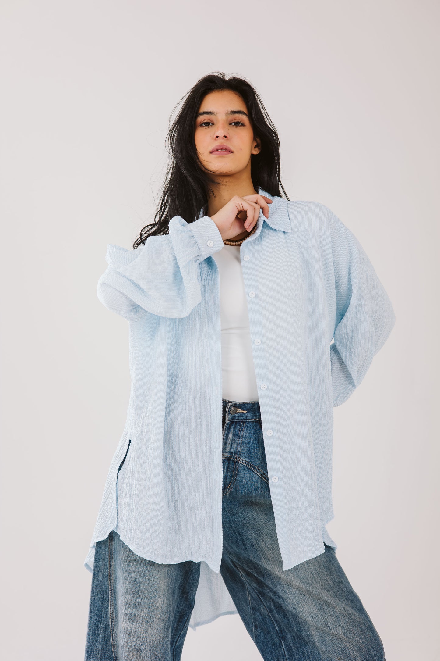 Airy chemise in baby blue
