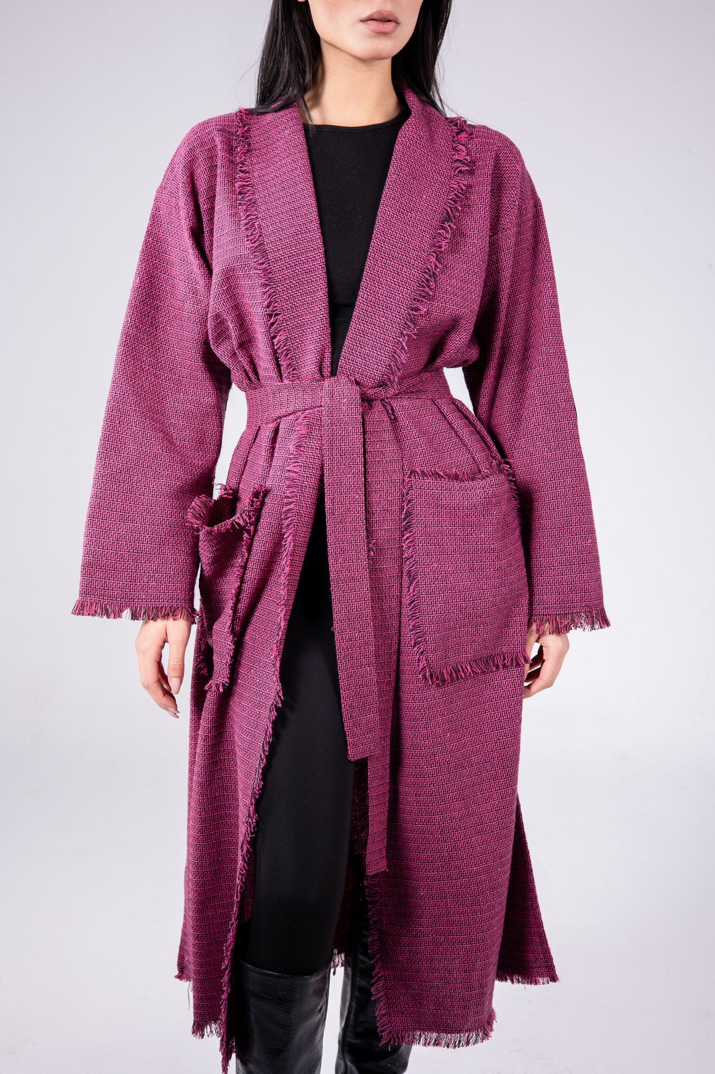 The eve manteau in burgundy