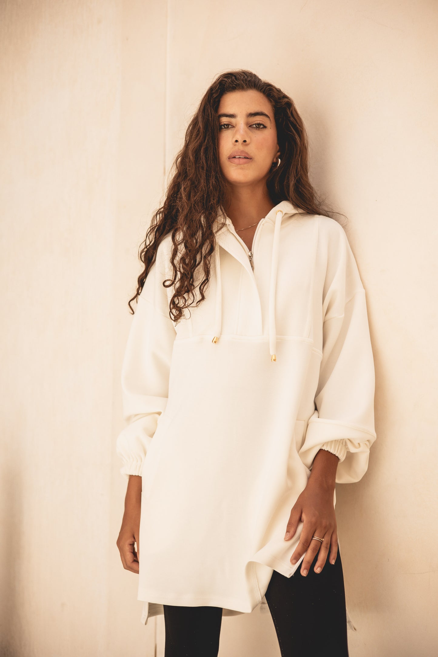 Core zip breezy top in white