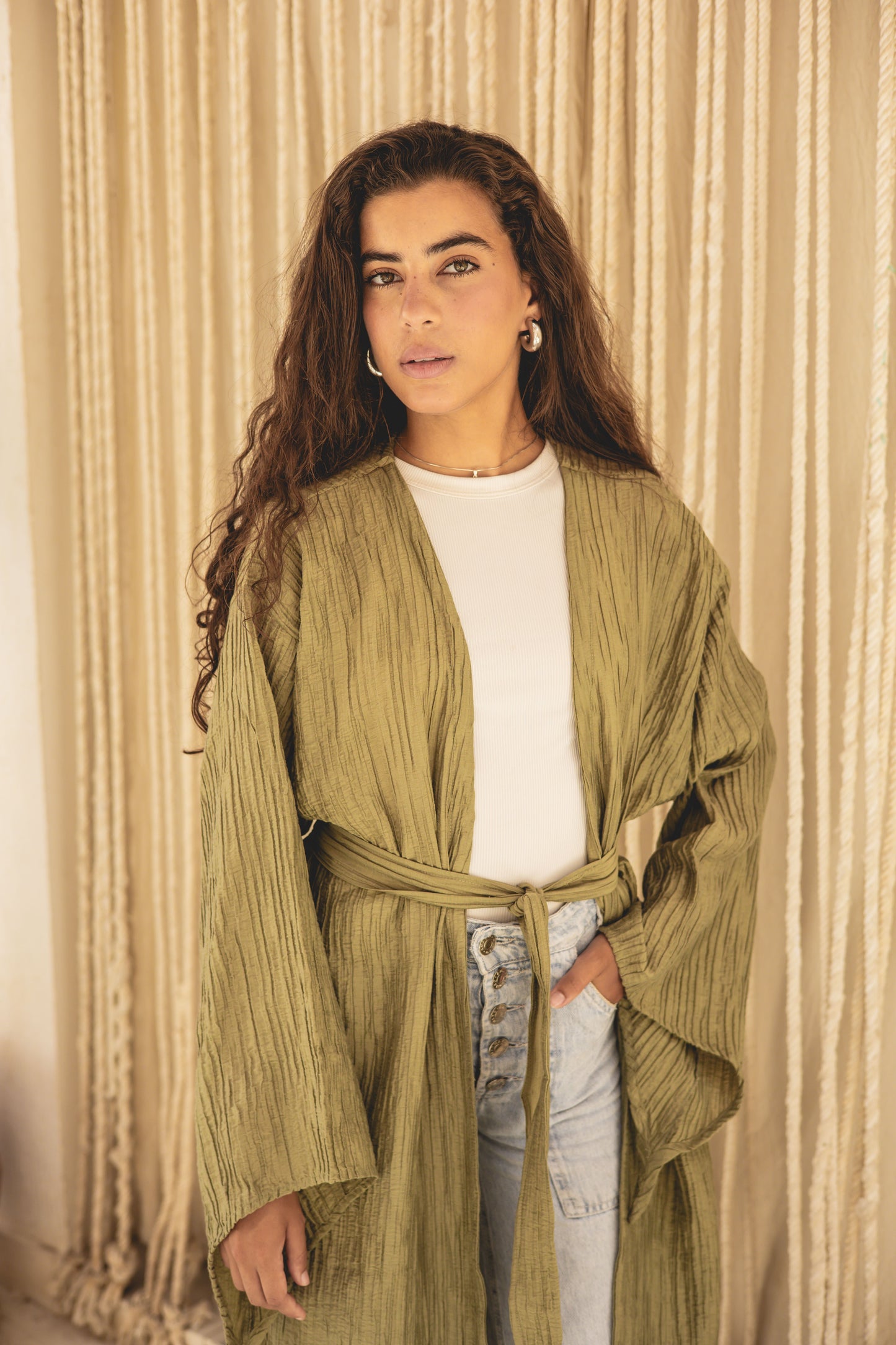 Crushed kimono in mint