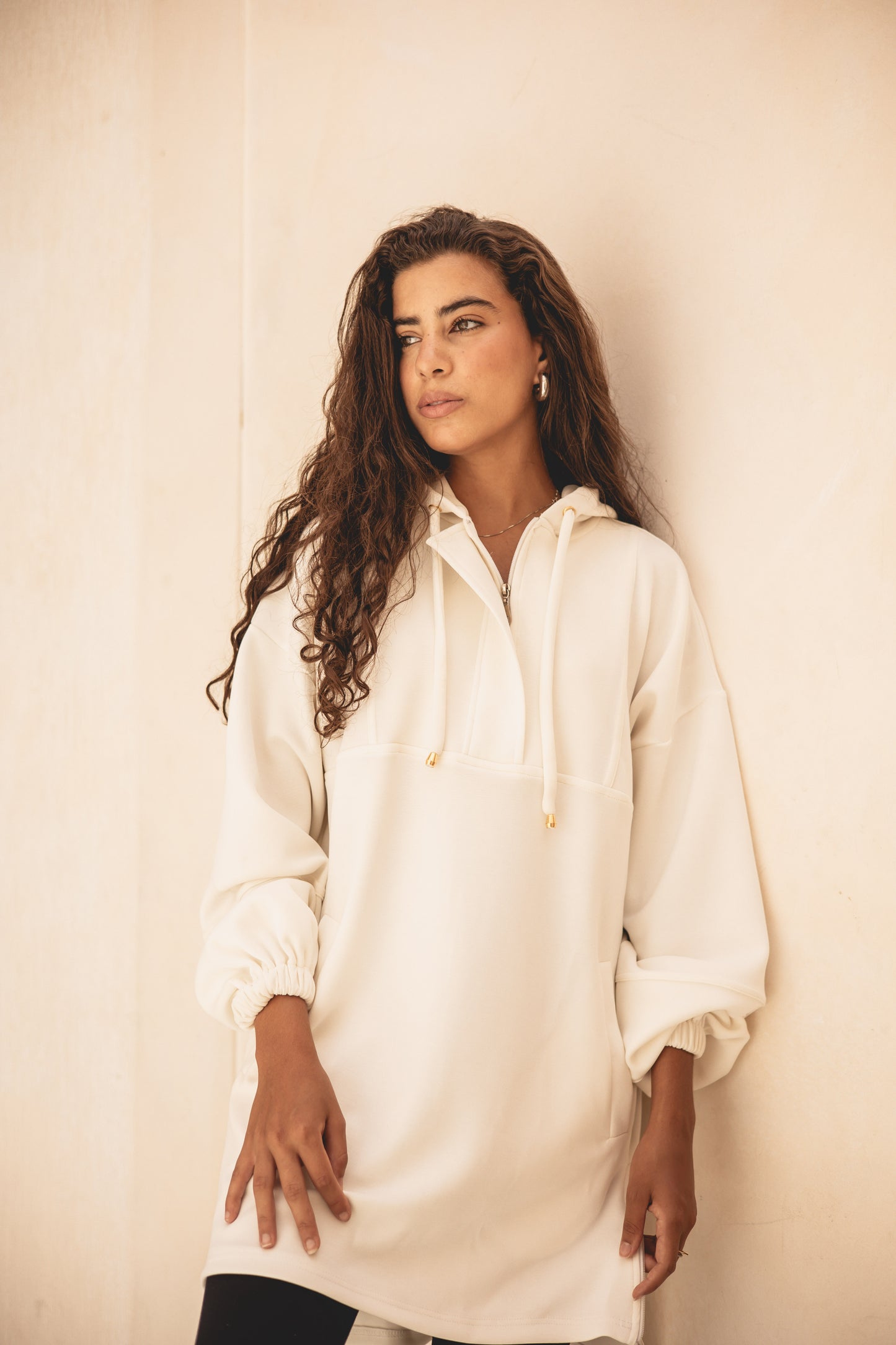 Core zip breezy top in white