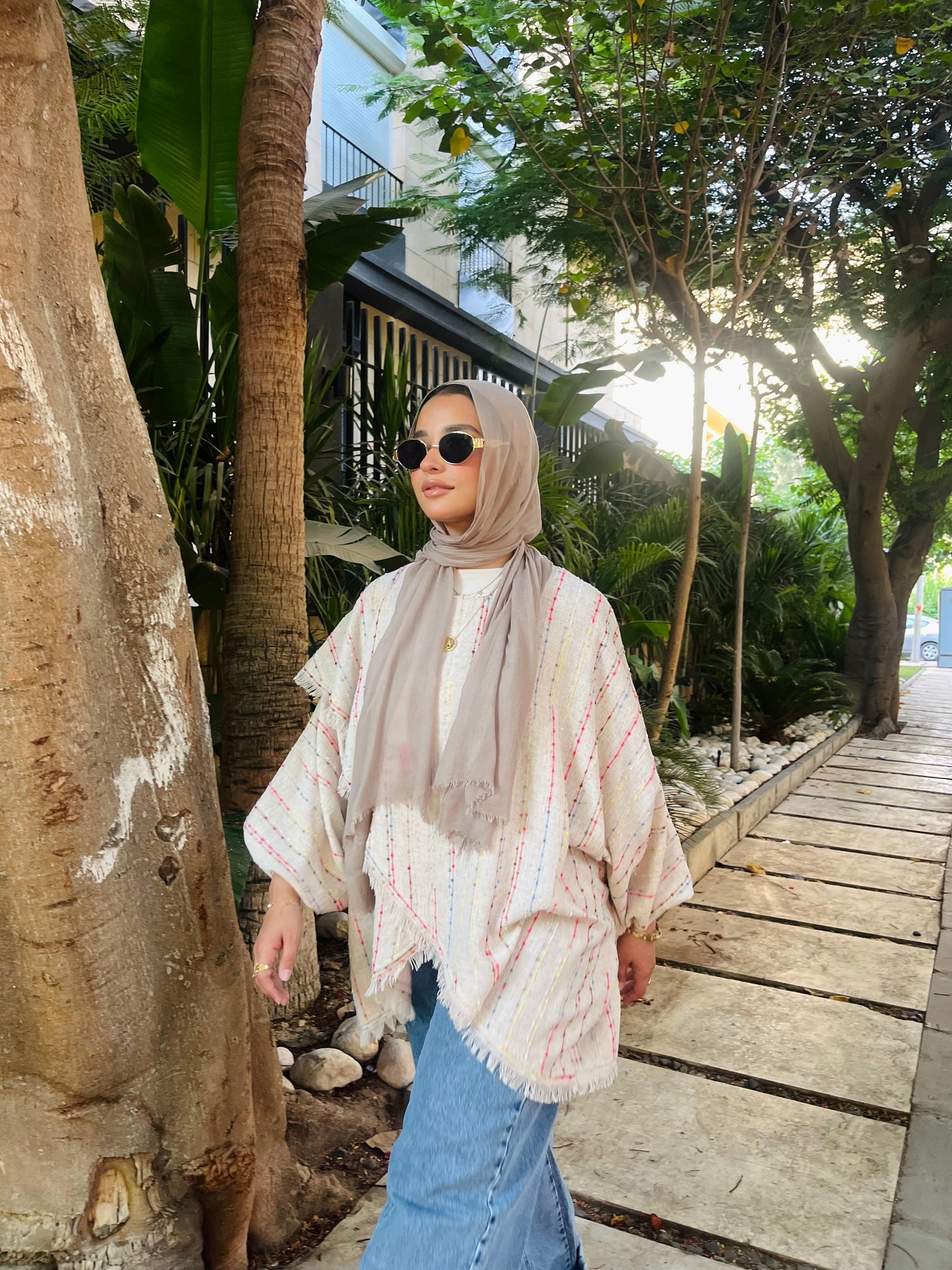 Criss cross top in beige
