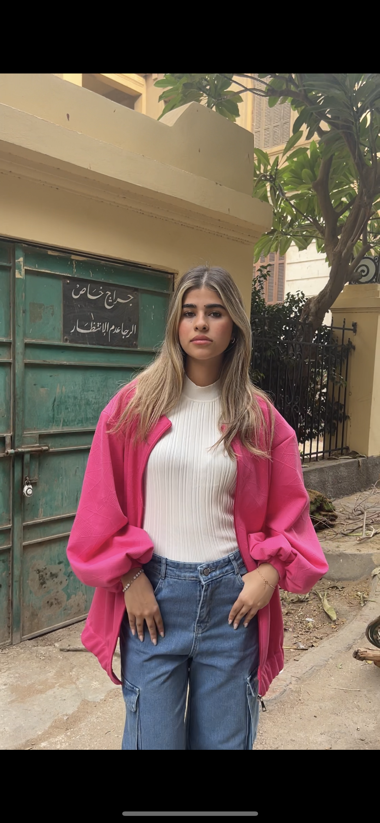 The pocket jacket in fushia