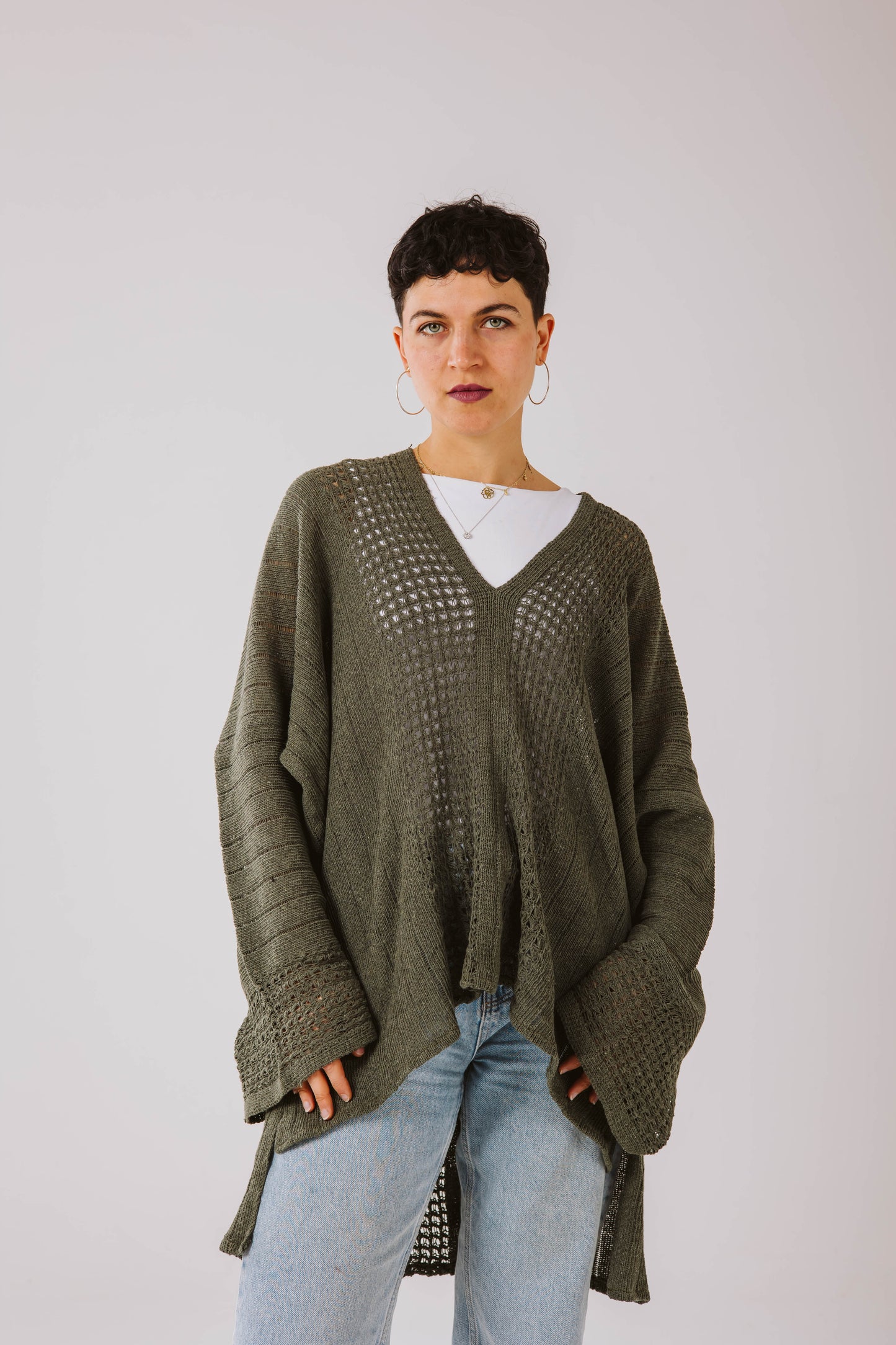 Aura knit top in olive