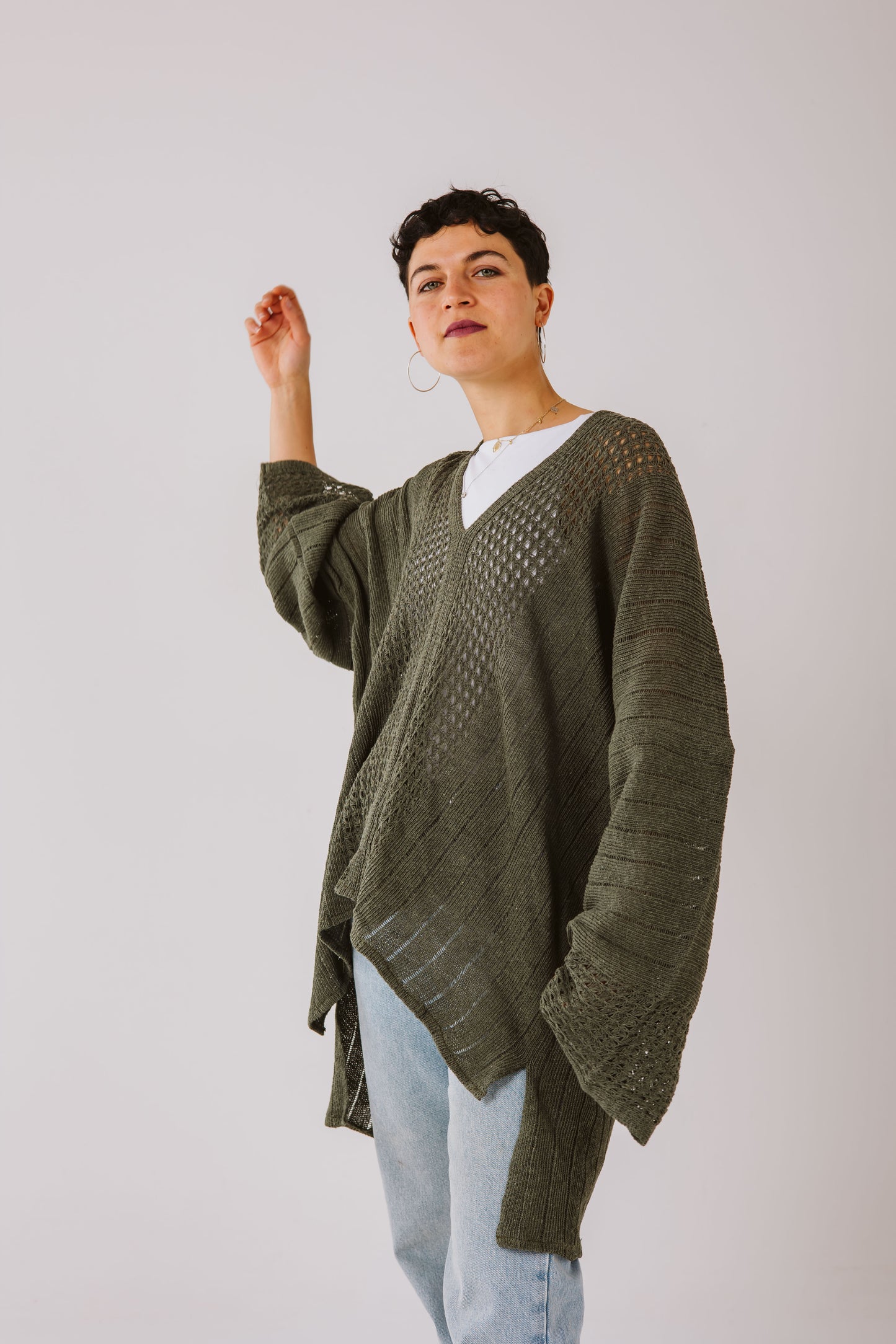 Aura knit top in olive
