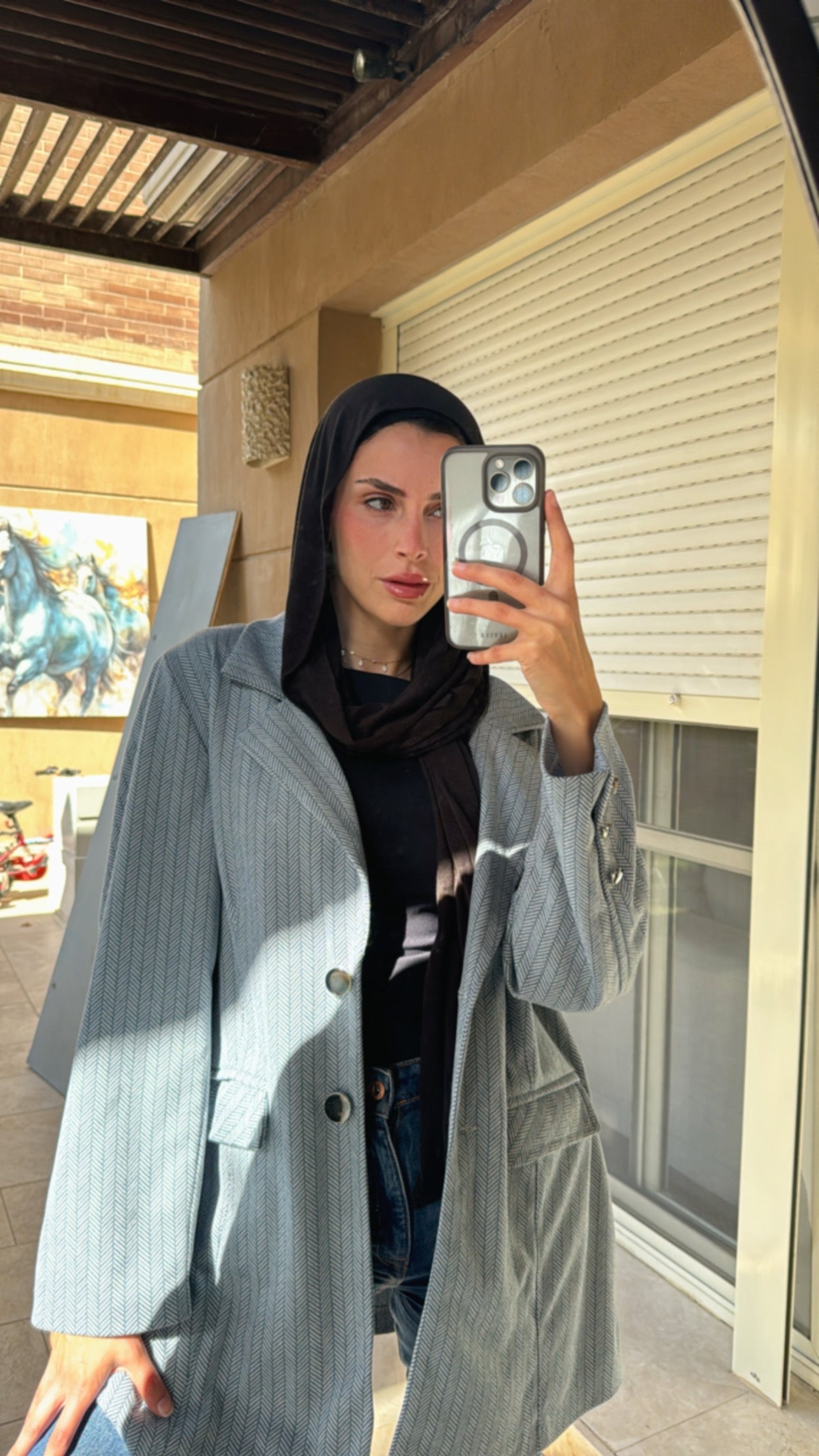 Utility blazer in baby blue
