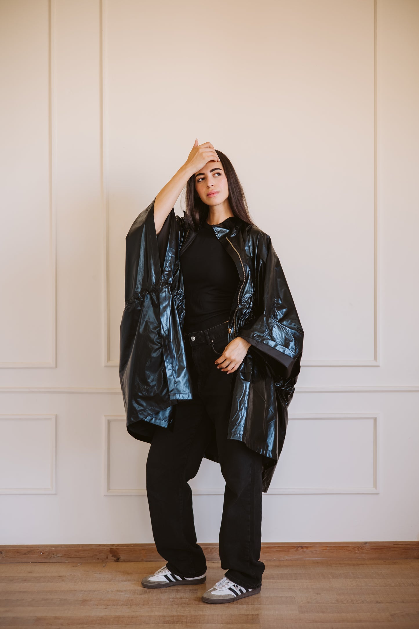 Waterproof coat in black
