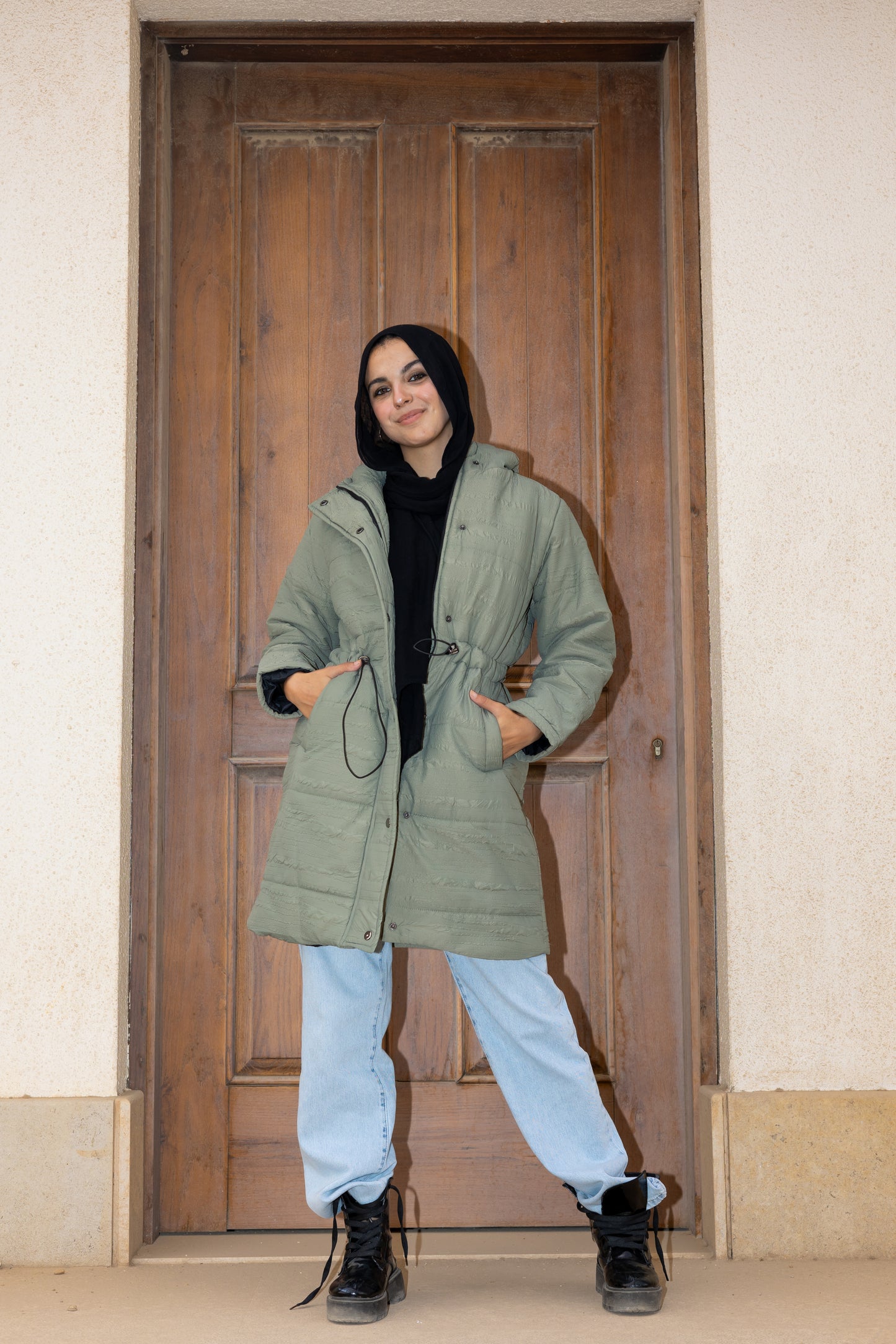 3D puffer in olive