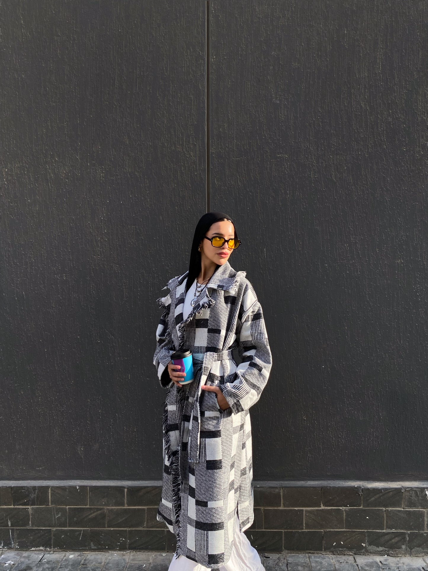 Checkered coat